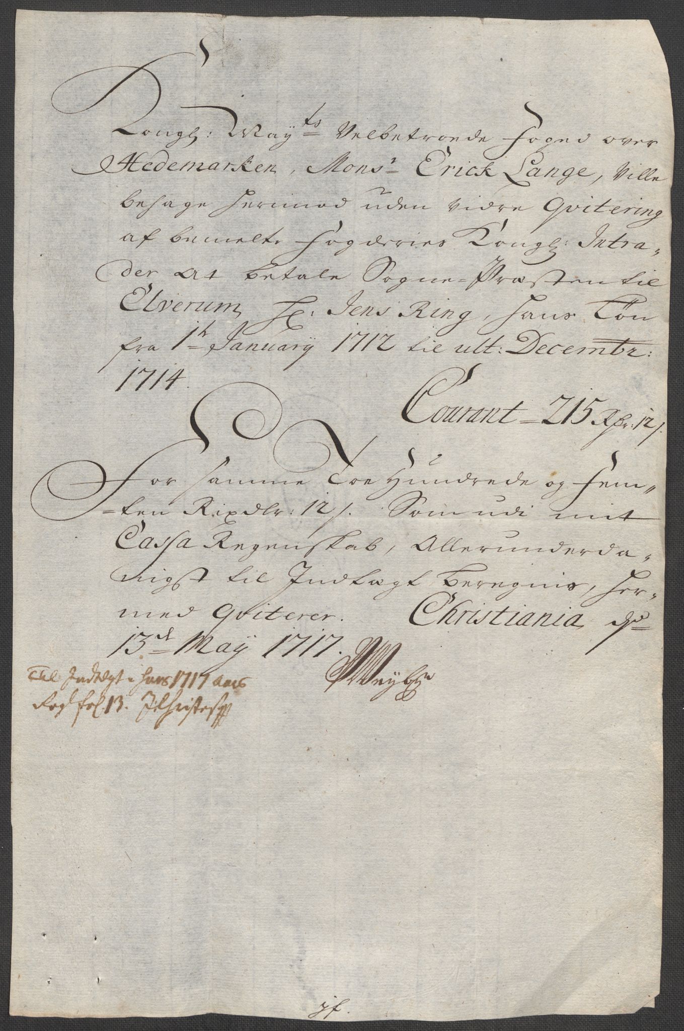 Rentekammeret inntil 1814, Reviderte regnskaper, Fogderegnskap, AV/RA-EA-4092/R16/L1056: Fogderegnskap Hedmark, 1717, s. 395