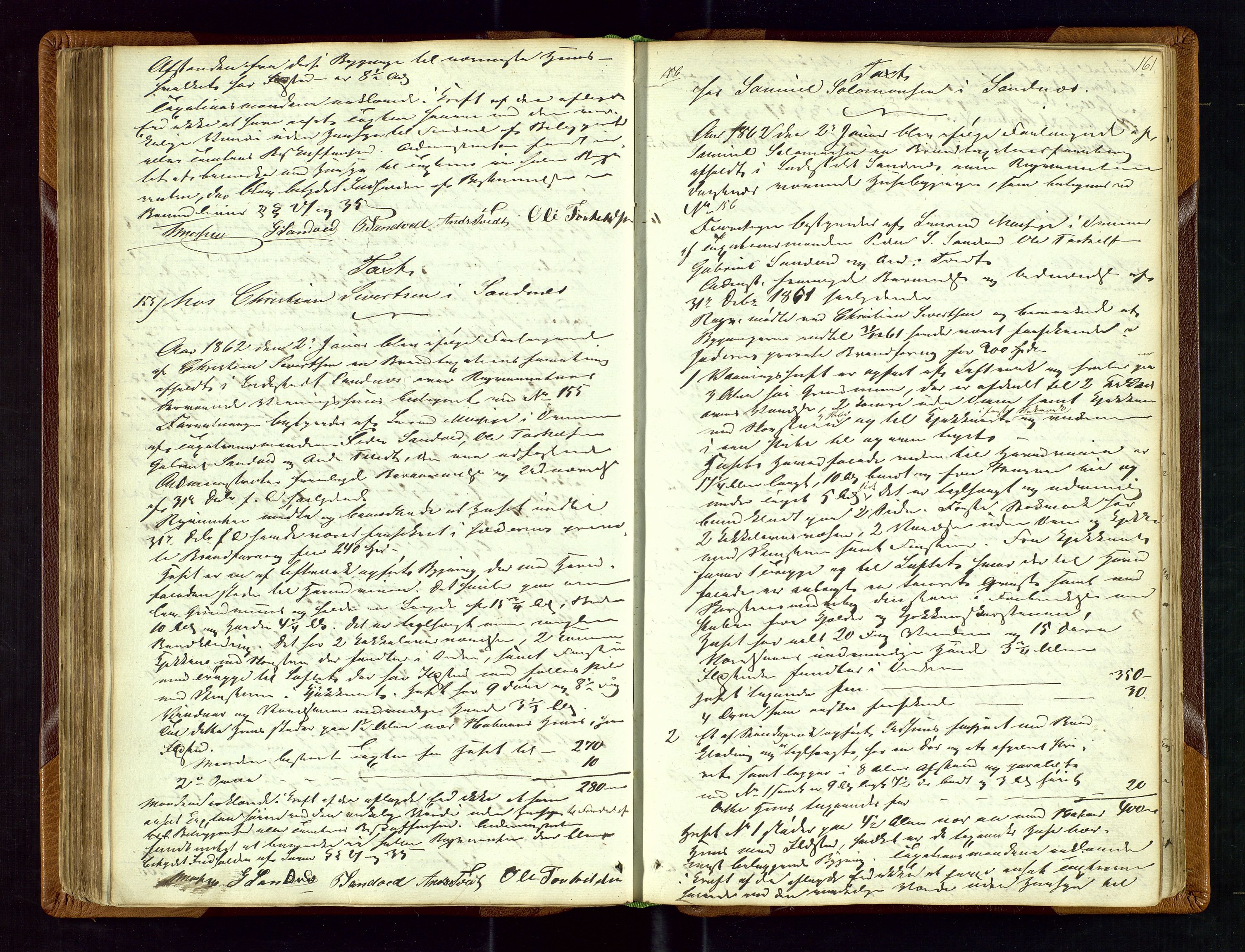 Høyland/Sandnes lensmannskontor, AV/SAST-A-100166/Goa/L0001: Takstprotokoll, 1846-1880, s. 160b-161a