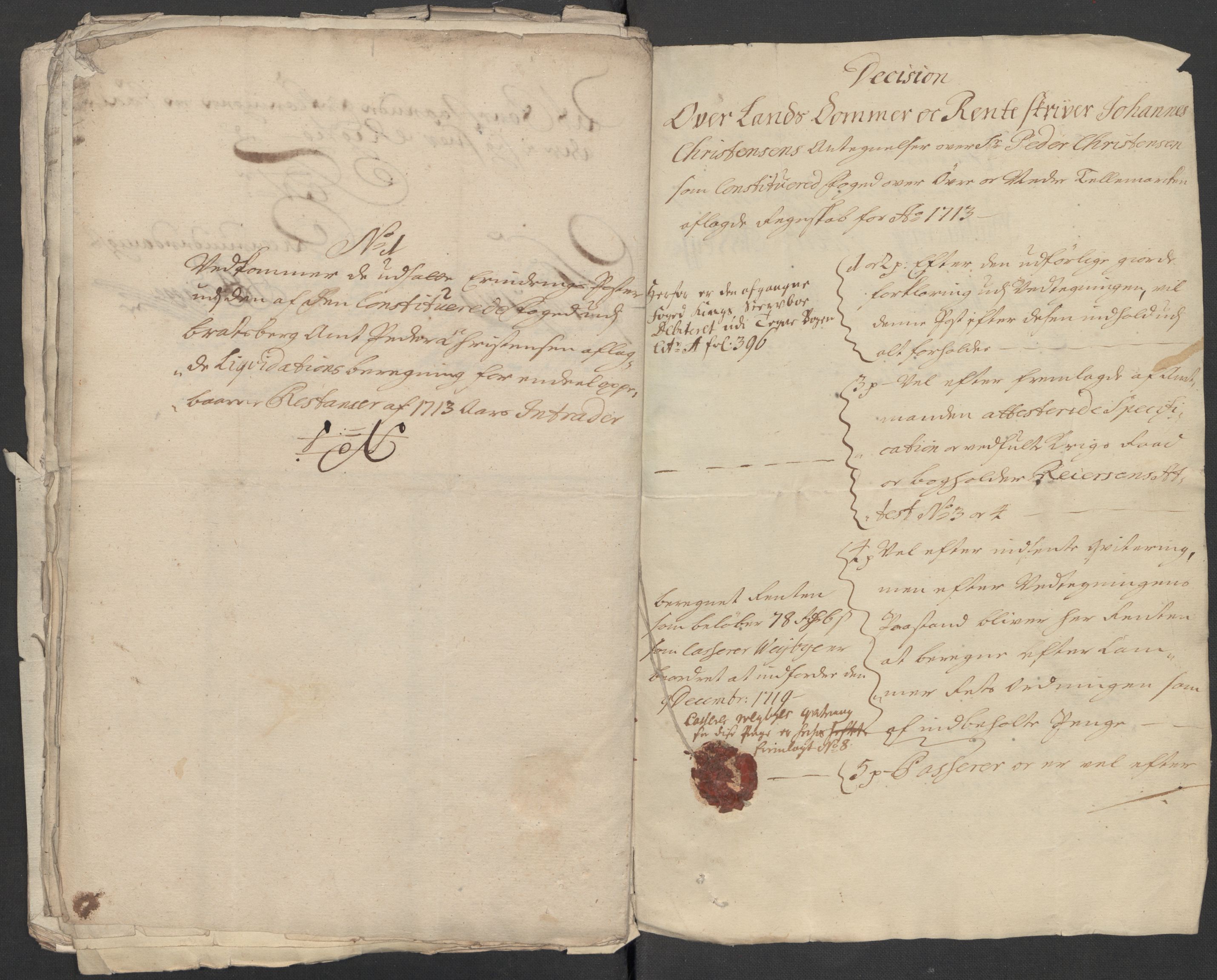 Rentekammeret inntil 1814, Reviderte regnskaper, Fogderegnskap, AV/RA-EA-4092/R36/L2125: Fogderegnskap Øvre og Nedre Telemark og Bamble, 1713, s. 330