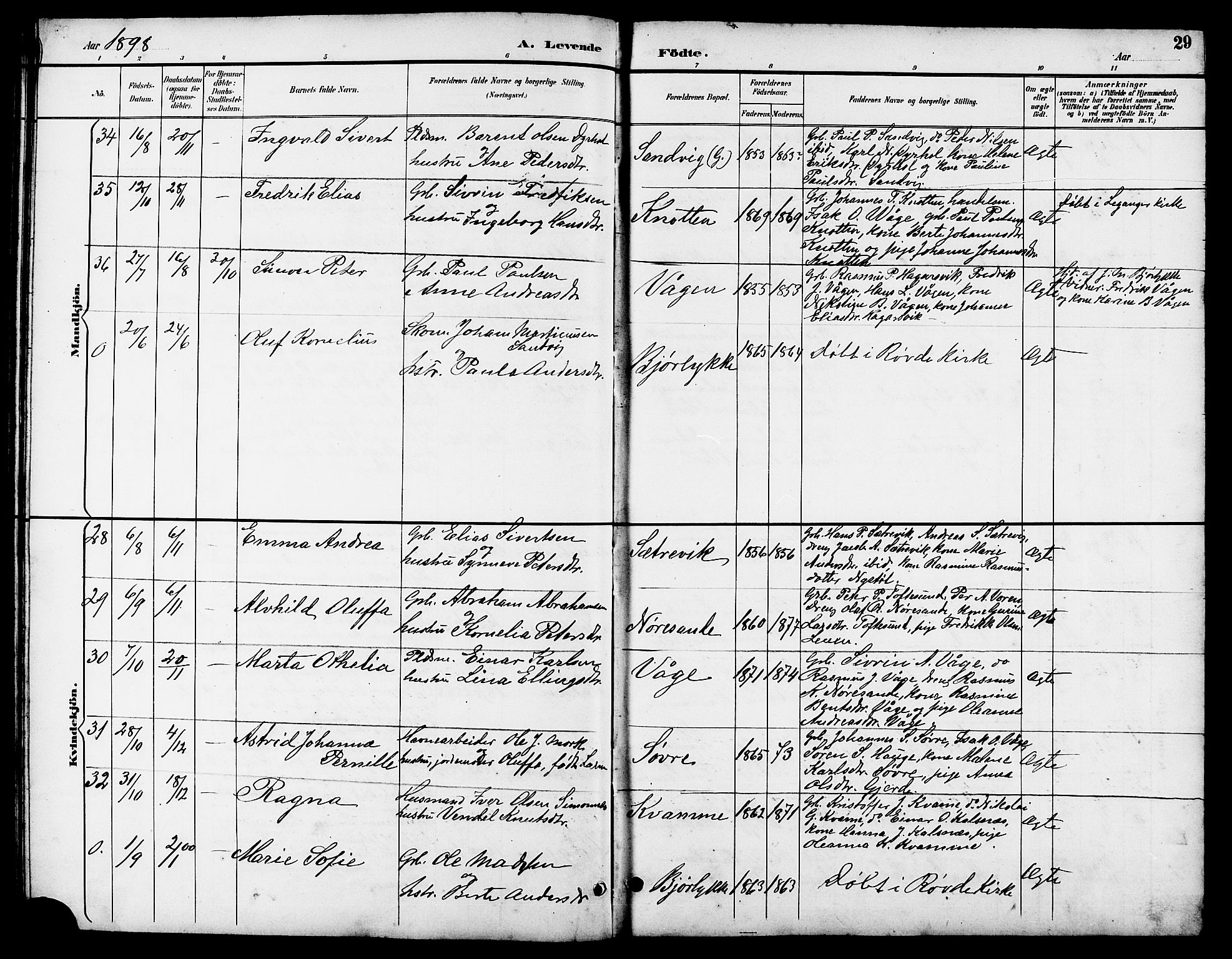 Ministerialprotokoller, klokkerbøker og fødselsregistre - Møre og Romsdal, AV/SAT-A-1454/503/L0049: Klokkerbok nr. 503C04, 1894-1915, s. 29