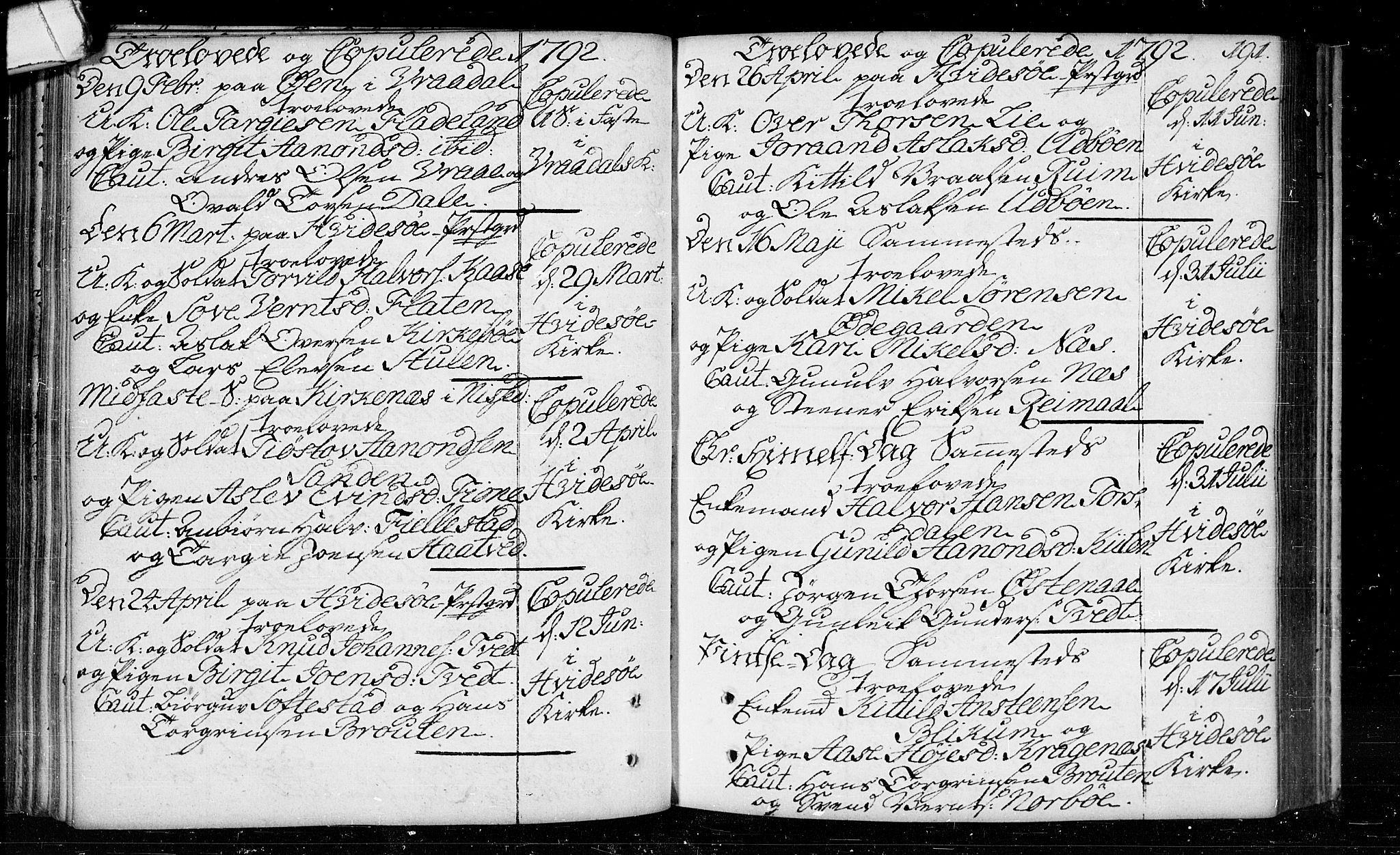 Kviteseid kirkebøker, SAKO/A-276/F/Fa/L0003: Ministerialbok nr. I 3, 1787-1799, s. 191