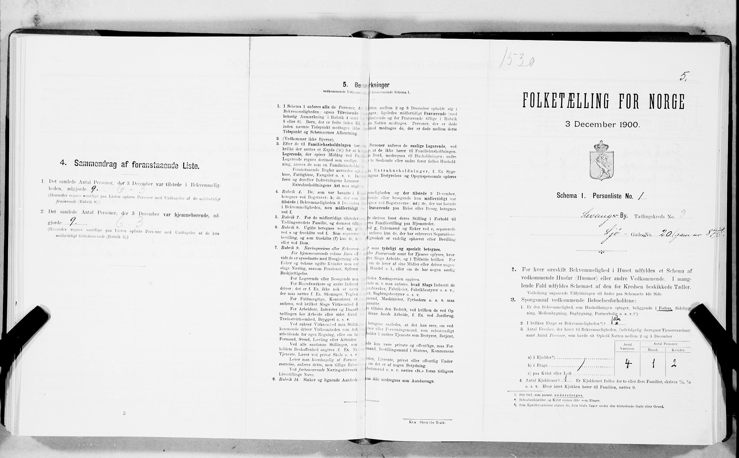 SAT, Folketelling 1900 for 1701 Levanger kjøpstad, 1900, s. 352