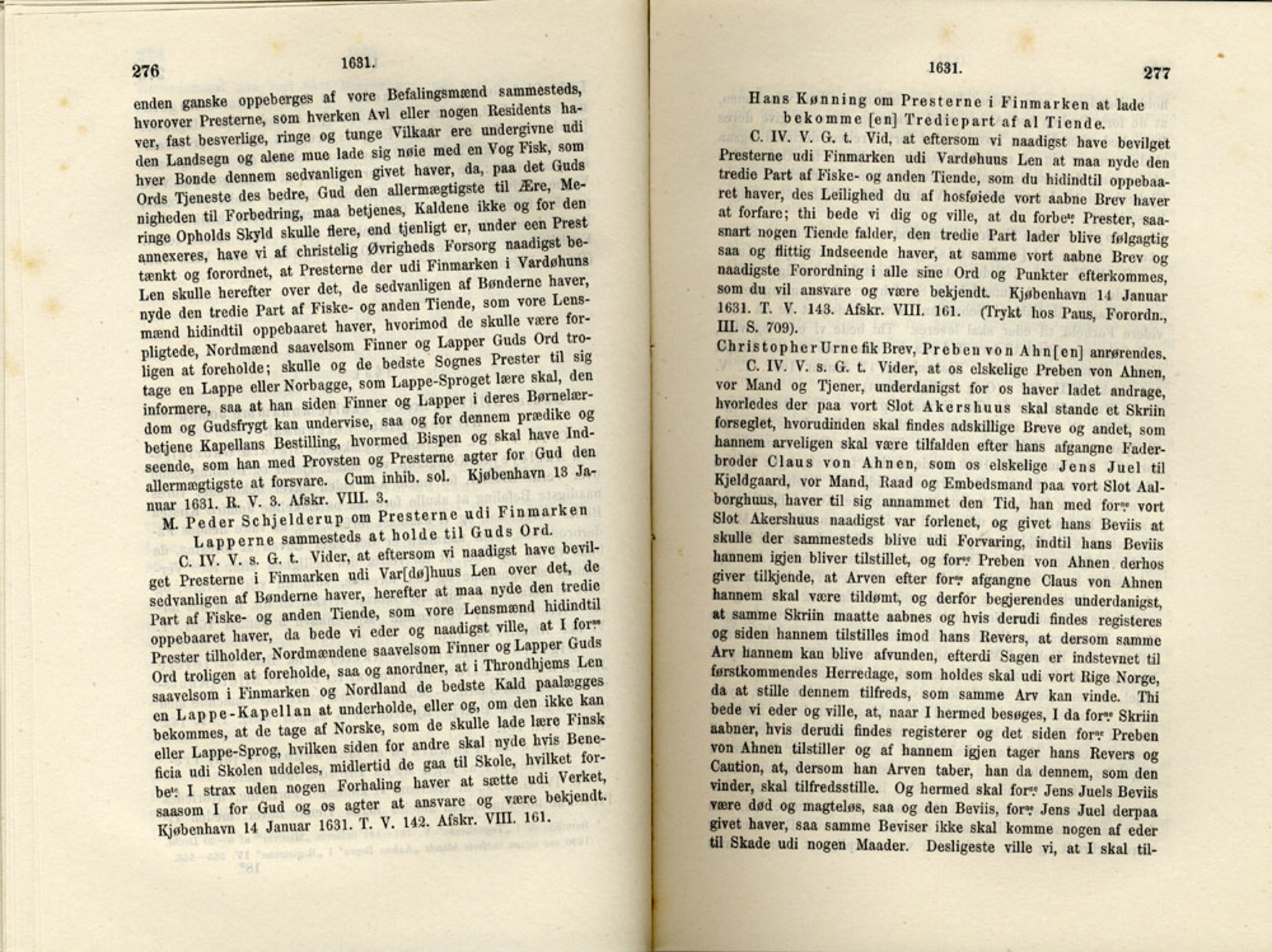 Publikasjoner utgitt av Det Norske Historiske Kildeskriftfond, PUBL/-/-/-: Norske Rigs-Registranter, bind 6, 1628-1634, s. 276-277