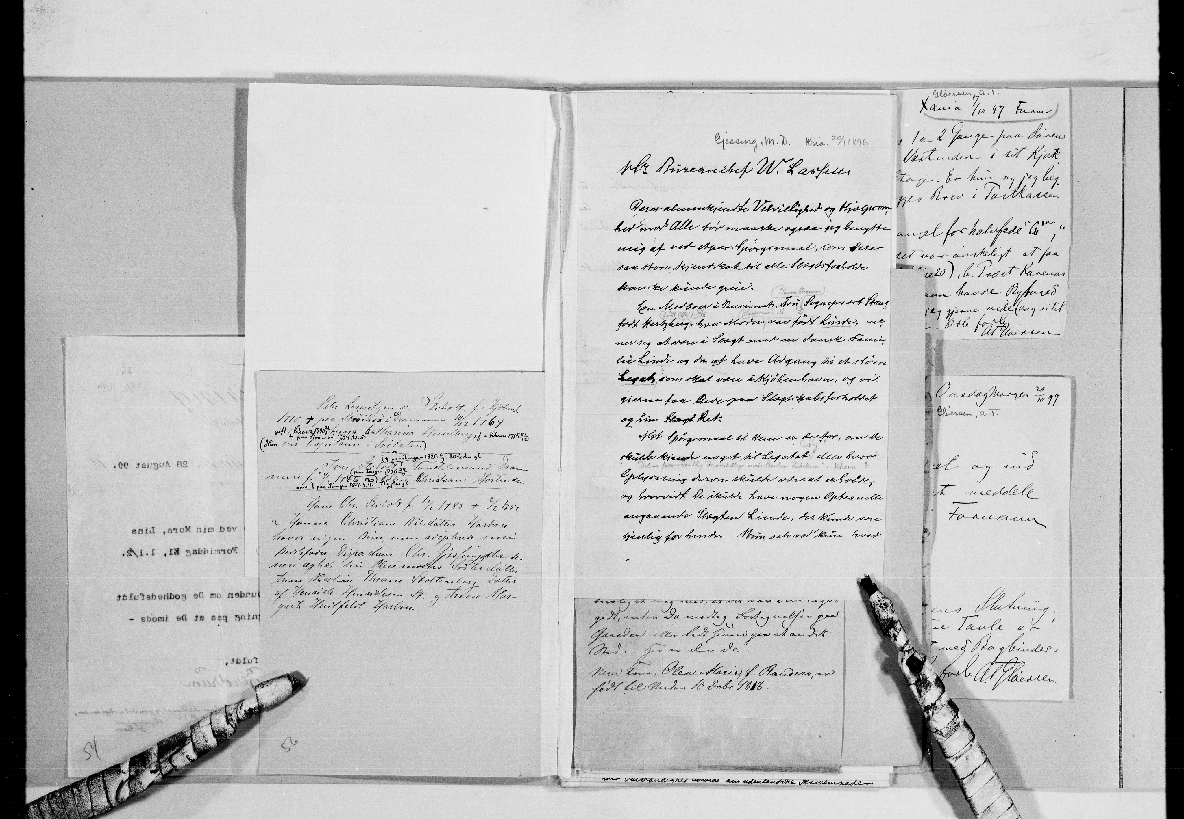 Lassens samlinger, AV/RA-PA-0051/G/L0097: Alfabetisk ordnede brev til Wilhelm Lassen: Fabritius - Grønvold, 1815-1907, s. 151