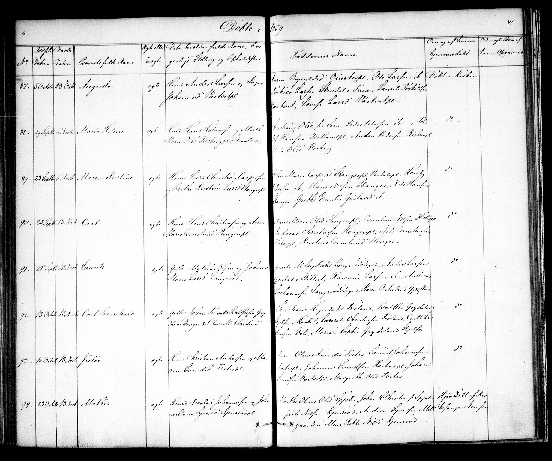 Våler prestekontor Kirkebøker, AV/SAO-A-11083/F/Fa/L0007: Ministerialbok nr. I 7, 1856-1861, s. 41