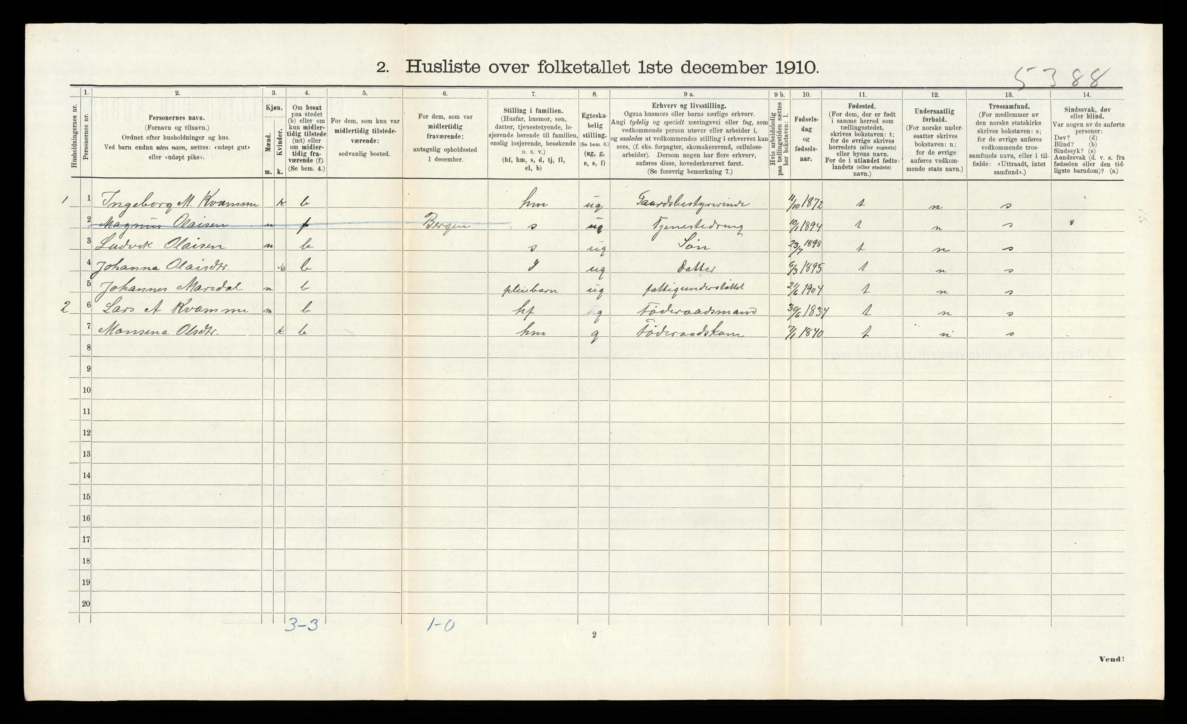 RA, Folketelling 1910 for 1257 Alversund herred, 1910, s. 741