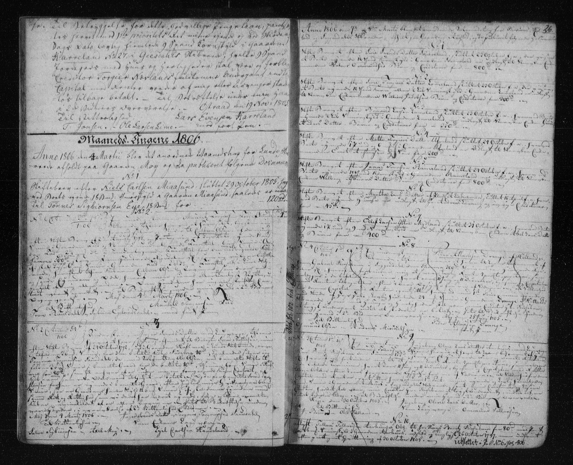 Jæren og Dalane sorenskriveri, AV/SAST-A-100306/4/41/41B/L0011: Pantebok nr. 8, 1805-1812, s. 26