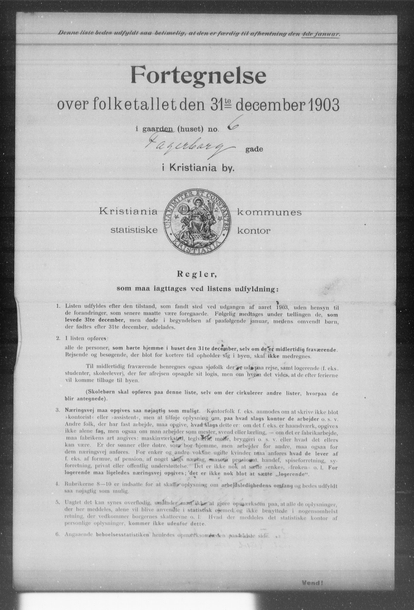 OBA, Kommunal folketelling 31.12.1903 for Kristiania kjøpstad, 1903, s. 4754