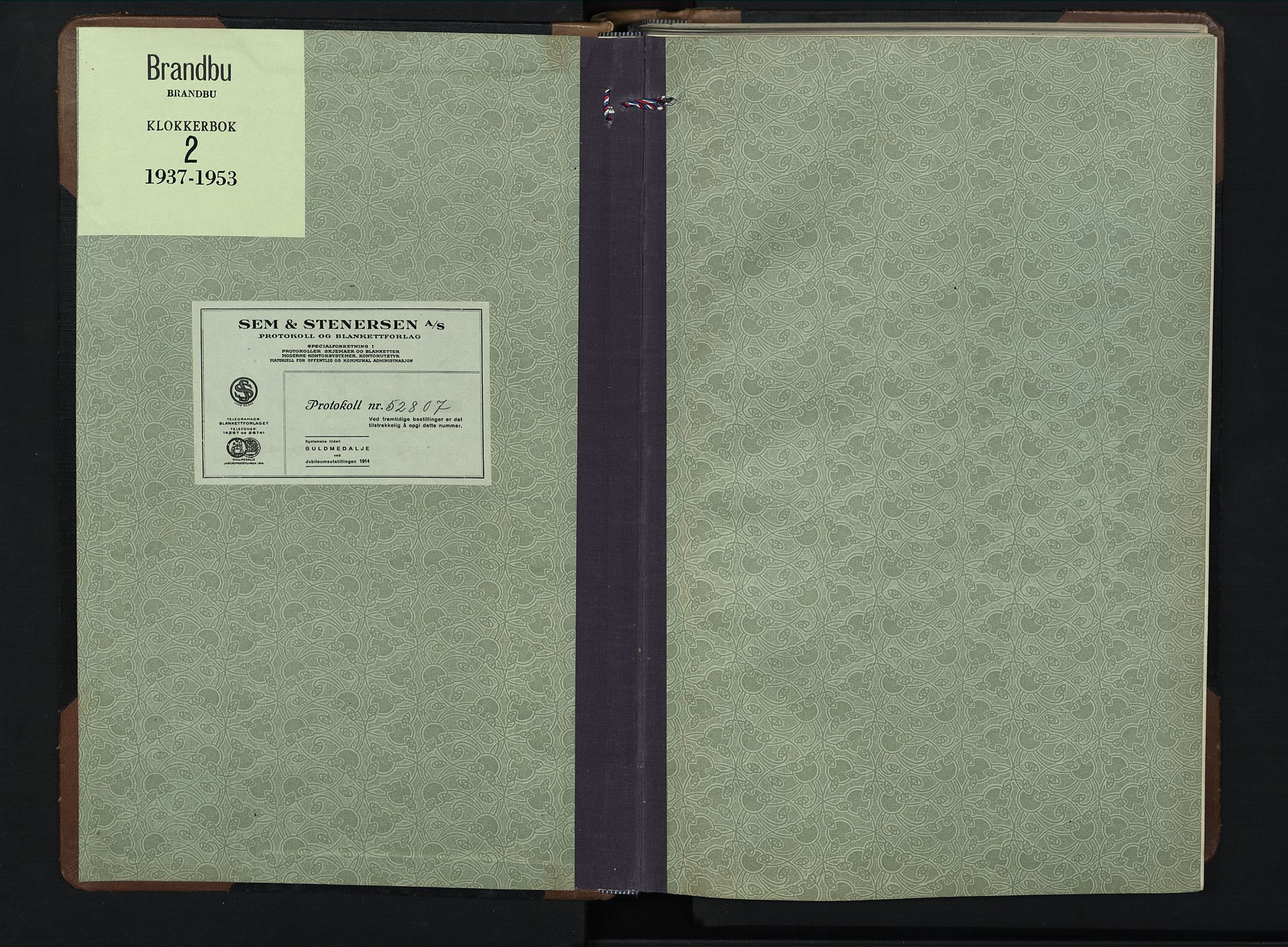 Brandbu prestekontor, AV/SAH-PREST-114/H/Ha/Hab/L0002: Klokkerbok nr. 2, 1937-1953