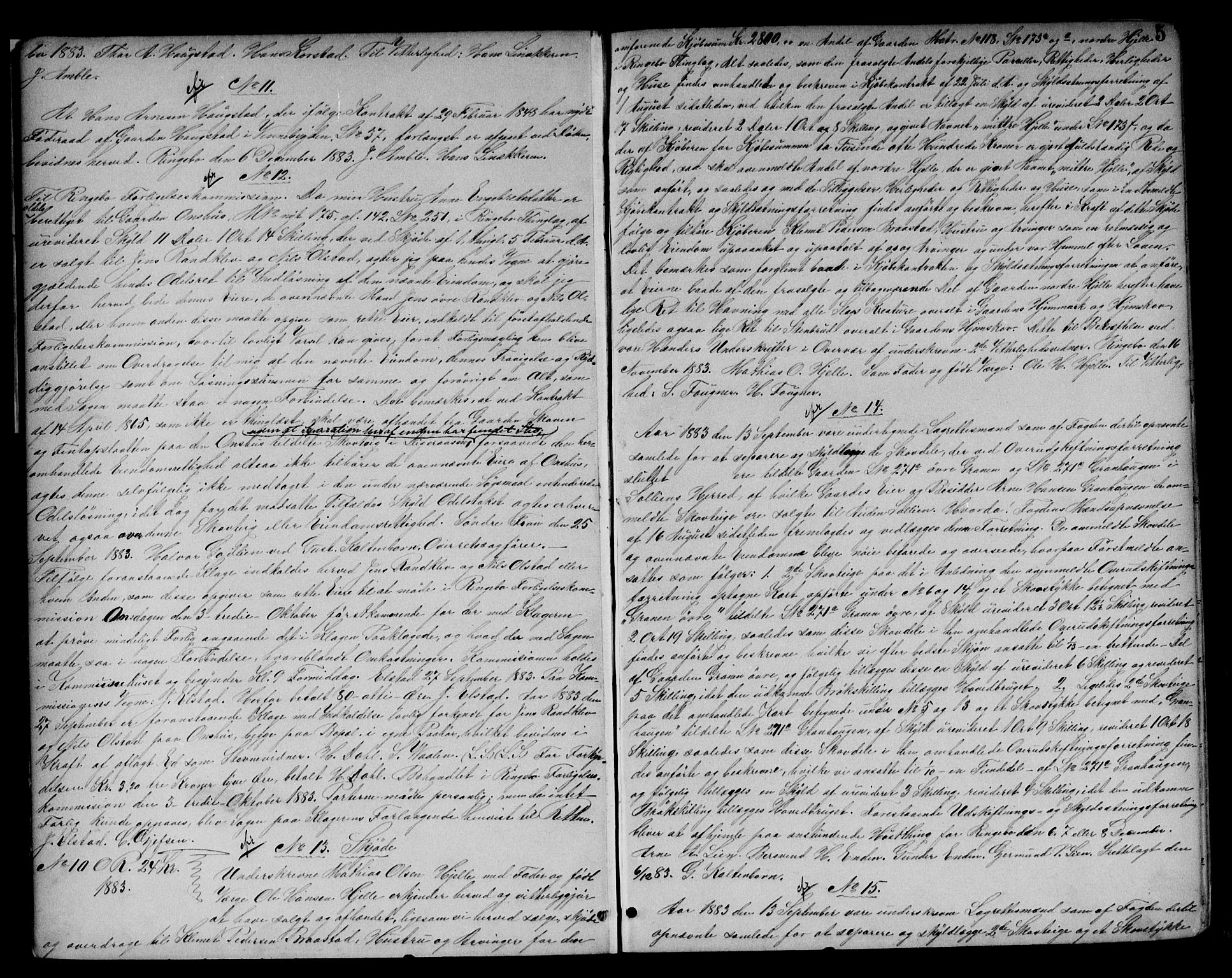 Mellom-Gudbrandsdal sorenskriveri, SAH/TING-038/H/Hb/L0008: Pantebok nr. 8, 1883-1888, s. 5