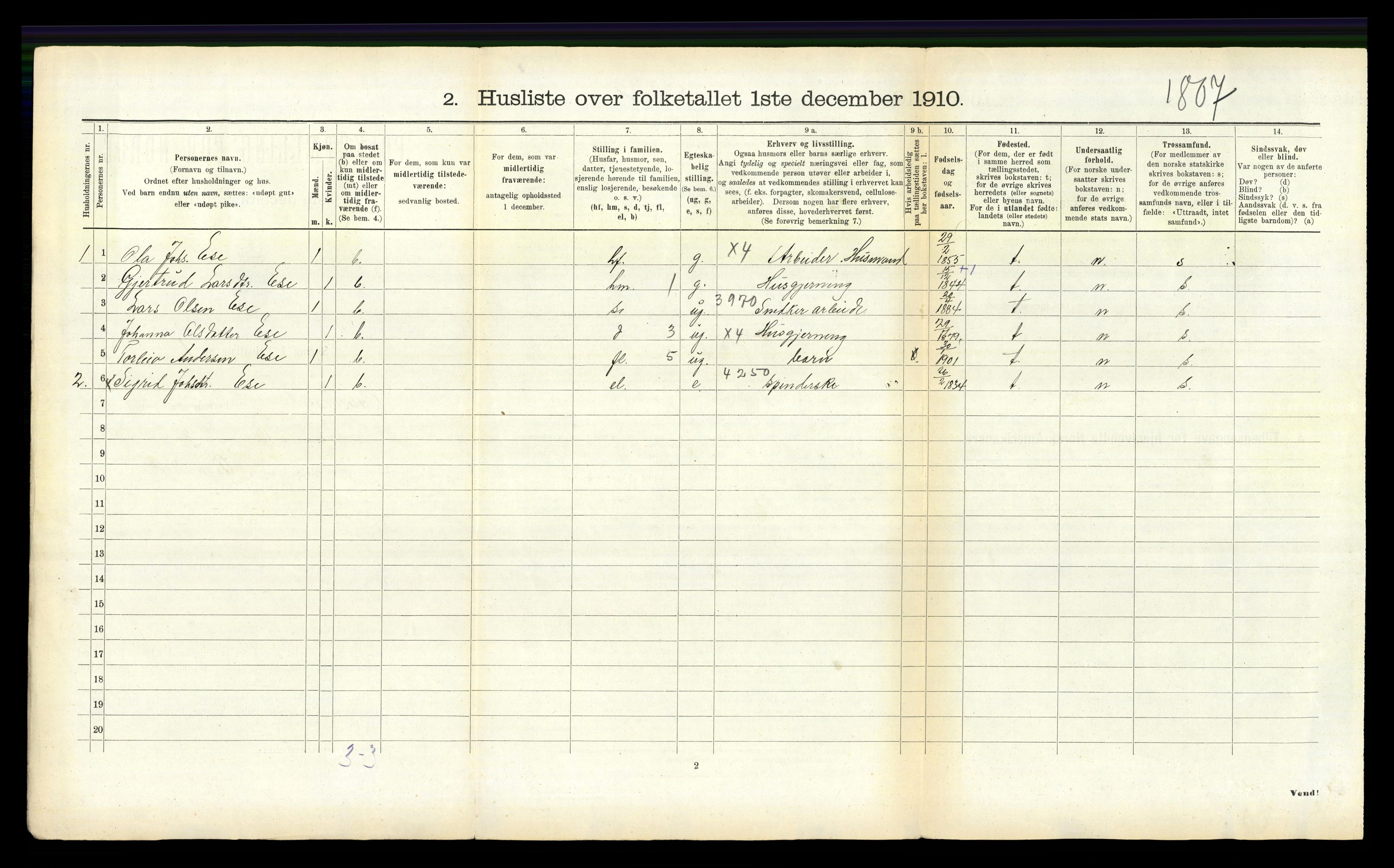 RA, Folketelling 1910 for 1418 Balestrand herred, 1910, s. 245