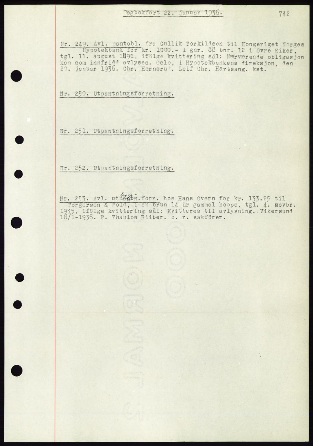 Eiker, Modum og Sigdal sorenskriveri, SAKO/A-123/G/Ga/Gab/L0031: Pantebok nr. A1, 1935-1936, Tingl.dato: 22.01.1936
