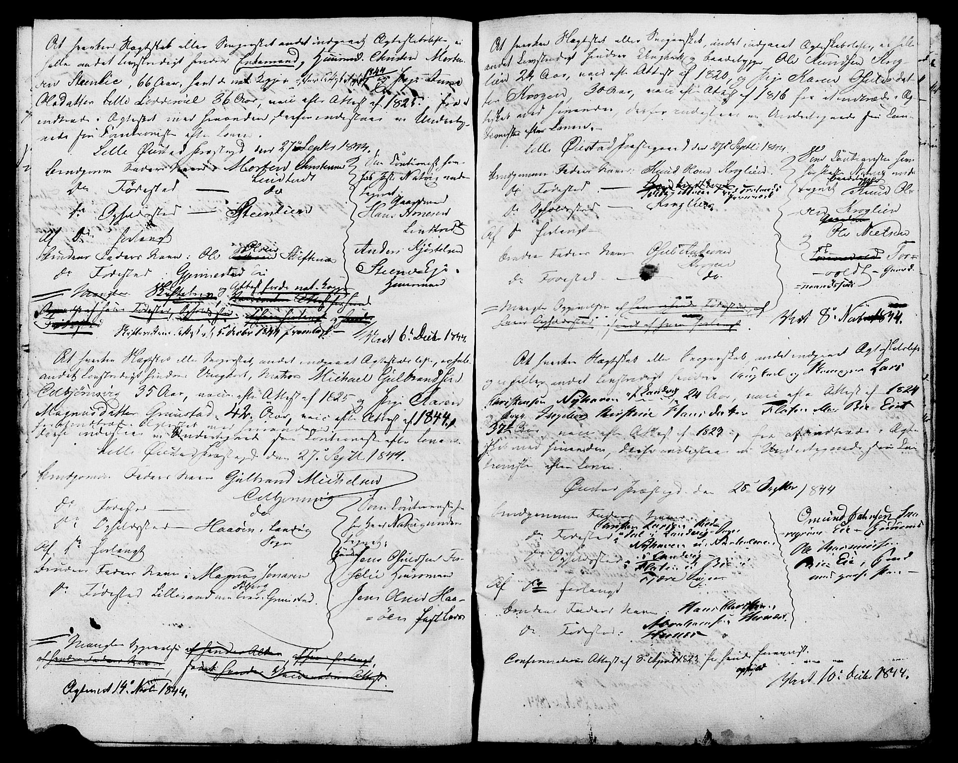 Øyestad sokneprestkontor, AV/SAK-1111-0049/F/Fe/L0002: Forlovererklæringer nr. A VI 20, 1844-1846, s. 10