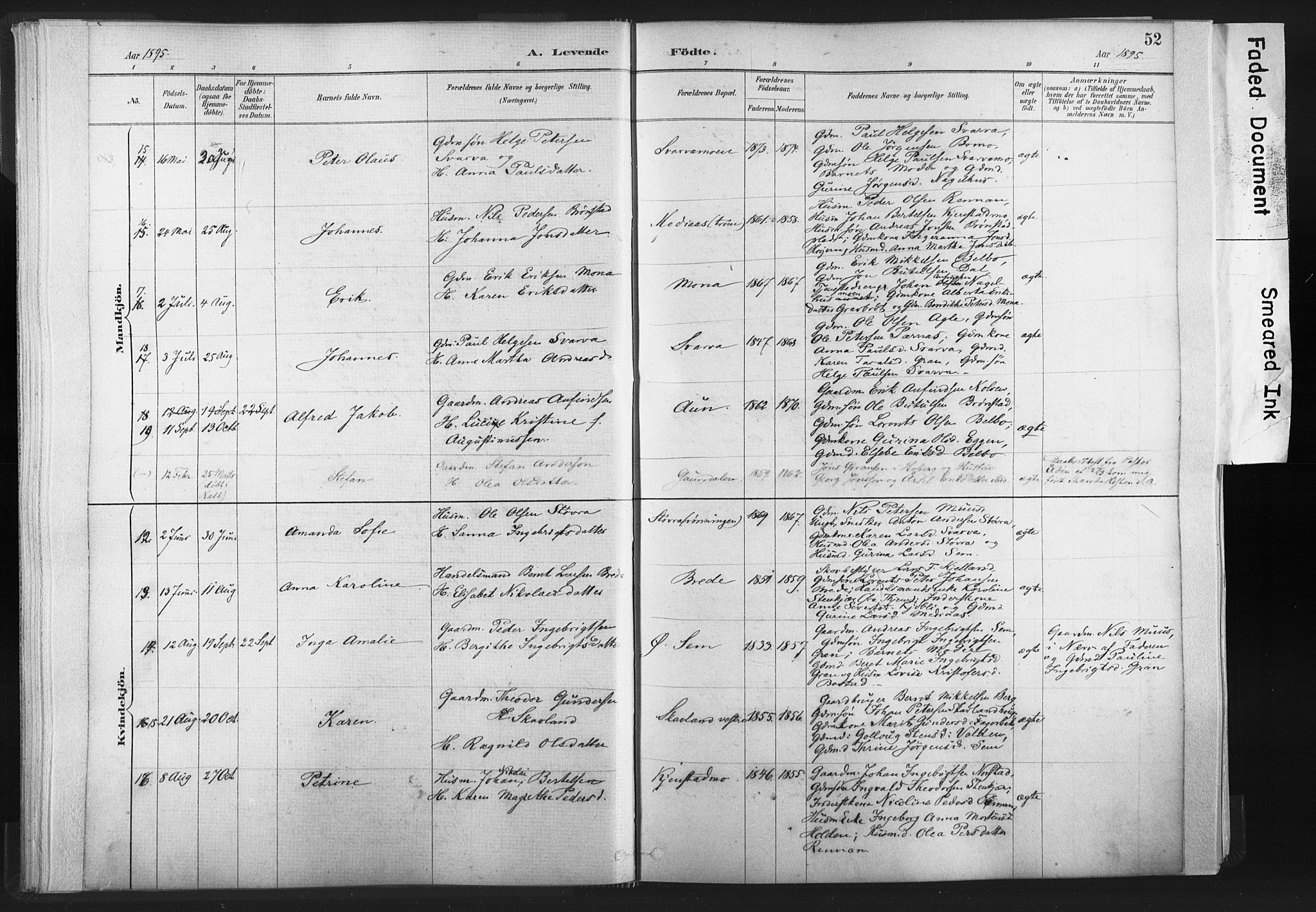 Ministerialprotokoller, klokkerbøker og fødselsregistre - Nord-Trøndelag, SAT/A-1458/749/L0474: Ministerialbok nr. 749A08, 1887-1903, s. 52