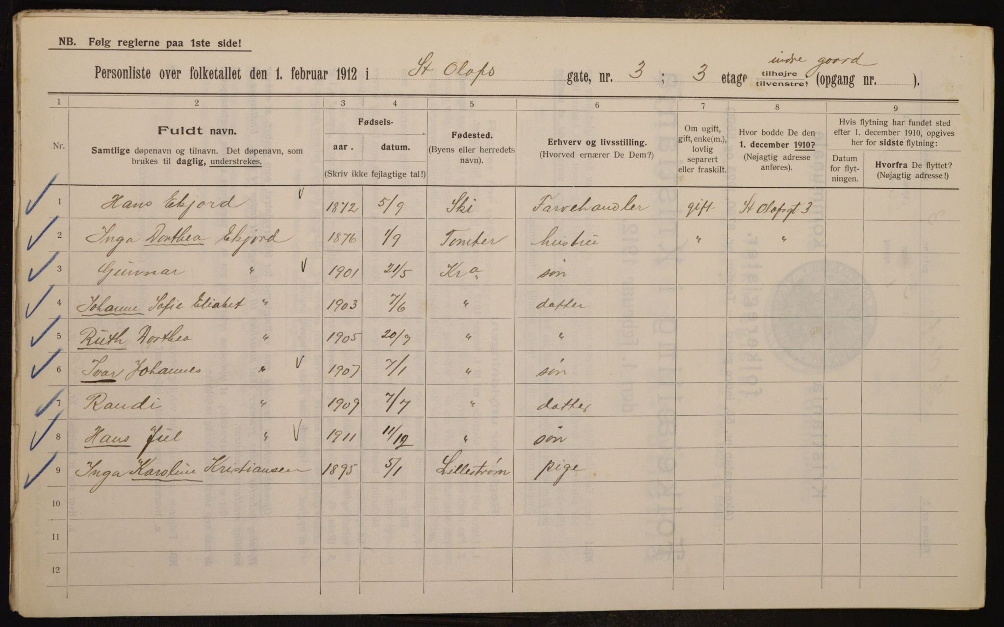 OBA, Kommunal folketelling 1.2.1912 for Kristiania, 1912, s. 88215