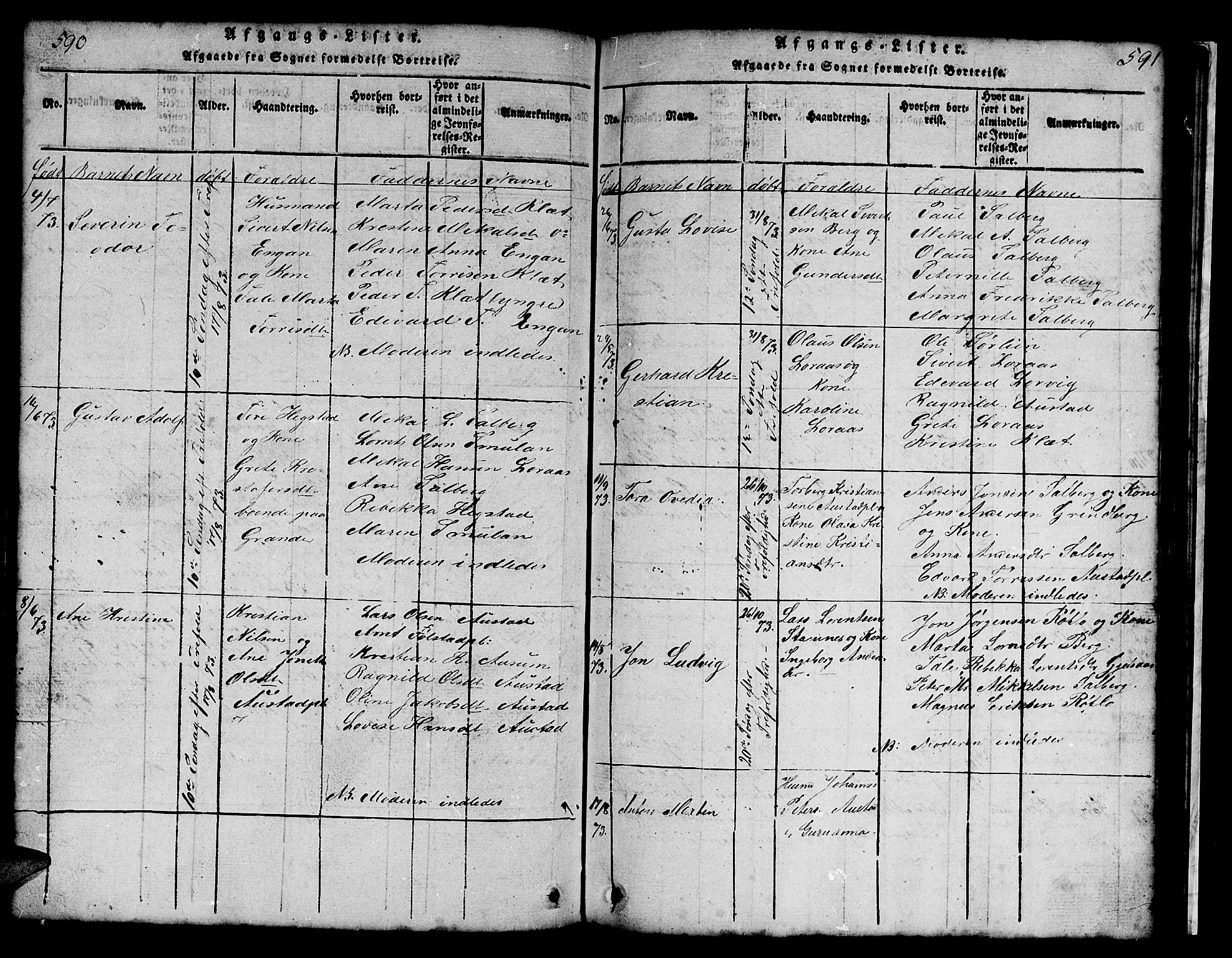 Ministerialprotokoller, klokkerbøker og fødselsregistre - Nord-Trøndelag, AV/SAT-A-1458/731/L0310: Klokkerbok nr. 731C01, 1816-1874, s. 590-591