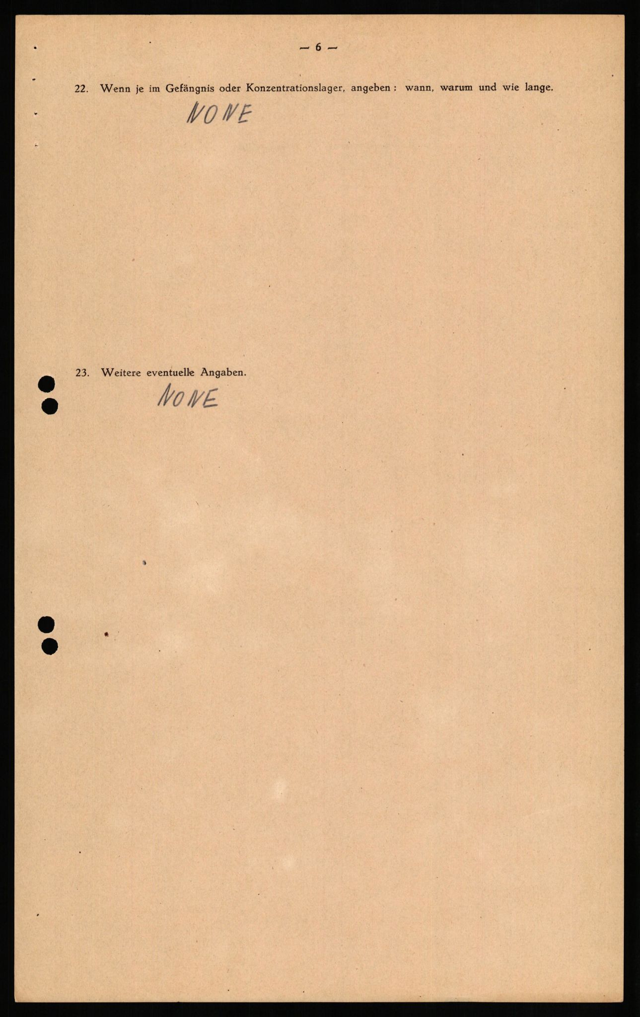 Forsvaret, Forsvarets overkommando II, RA/RAFA-3915/D/Db/L0017: CI Questionaires. Tyske okkupasjonsstyrker i Norge. Tyskere., 1945-1946, s. 350