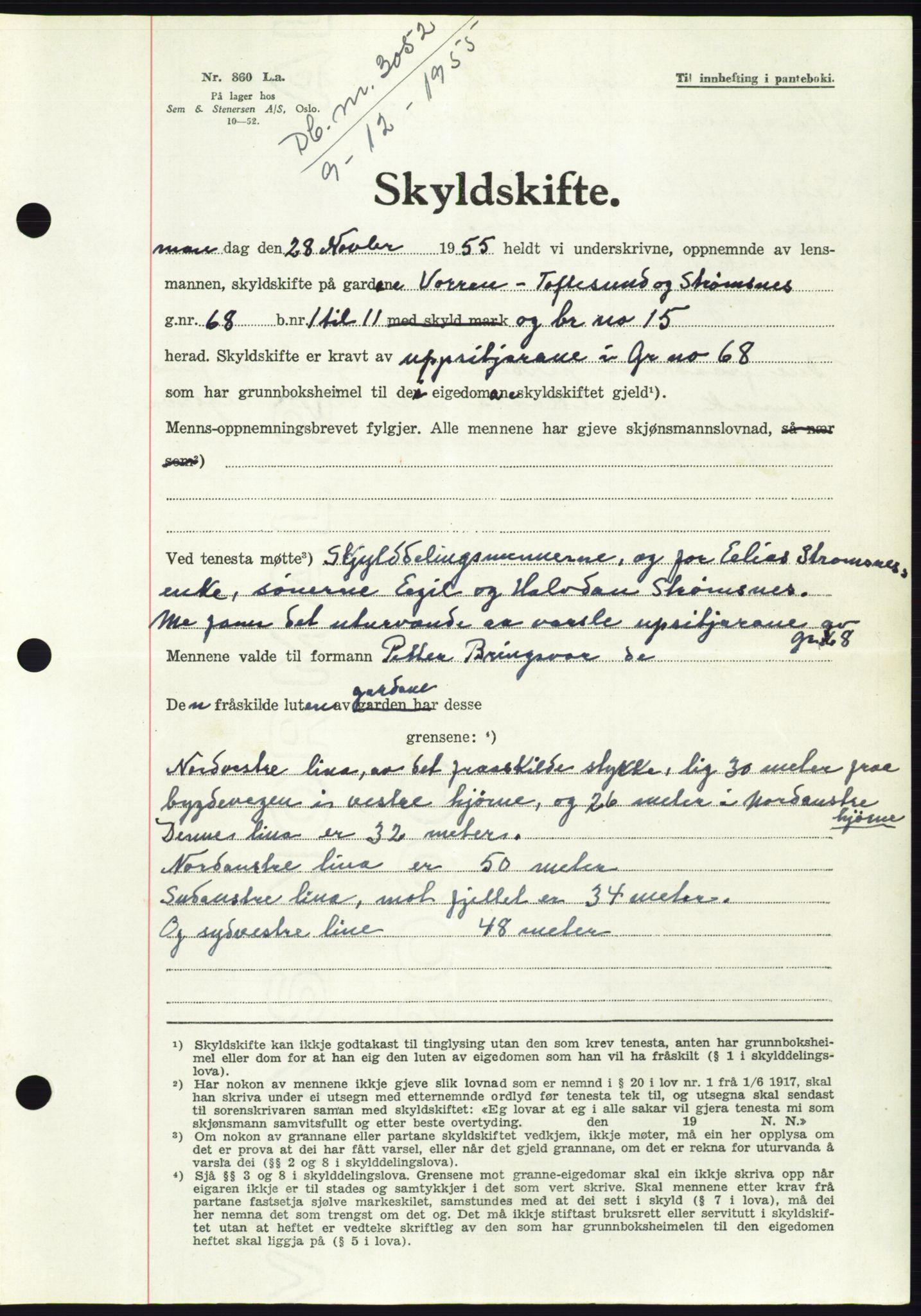 Søre Sunnmøre sorenskriveri, SAT/A-4122/1/2/2C/L0102: Pantebok nr. 28A, 1955-1956, Dagboknr: 3052/1955