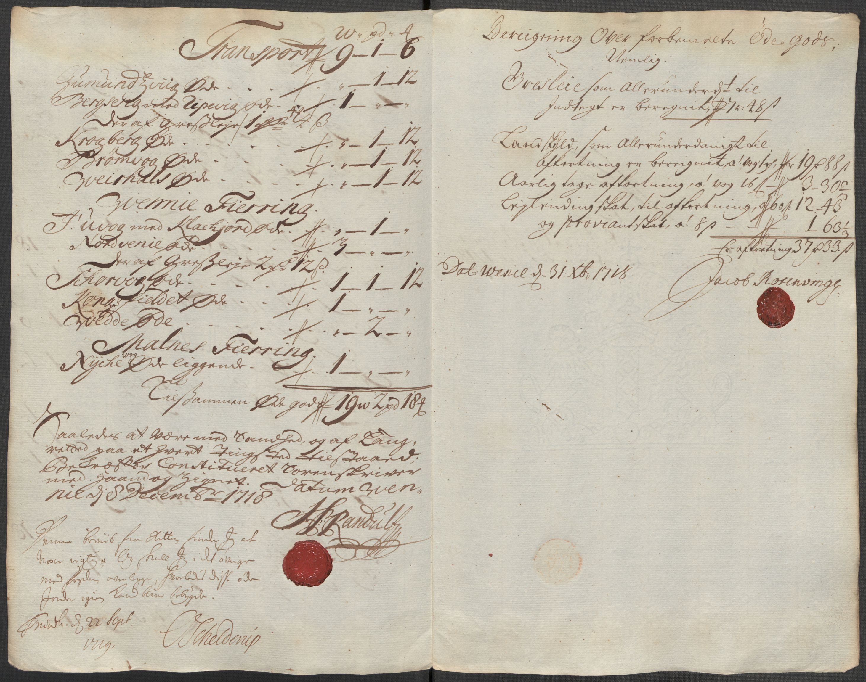 Rentekammeret inntil 1814, Reviderte regnskaper, Fogderegnskap, RA/EA-4092/R67/L4684: Fogderegnskap Vesterålen, Andenes og Lofoten, 1718, s. 374