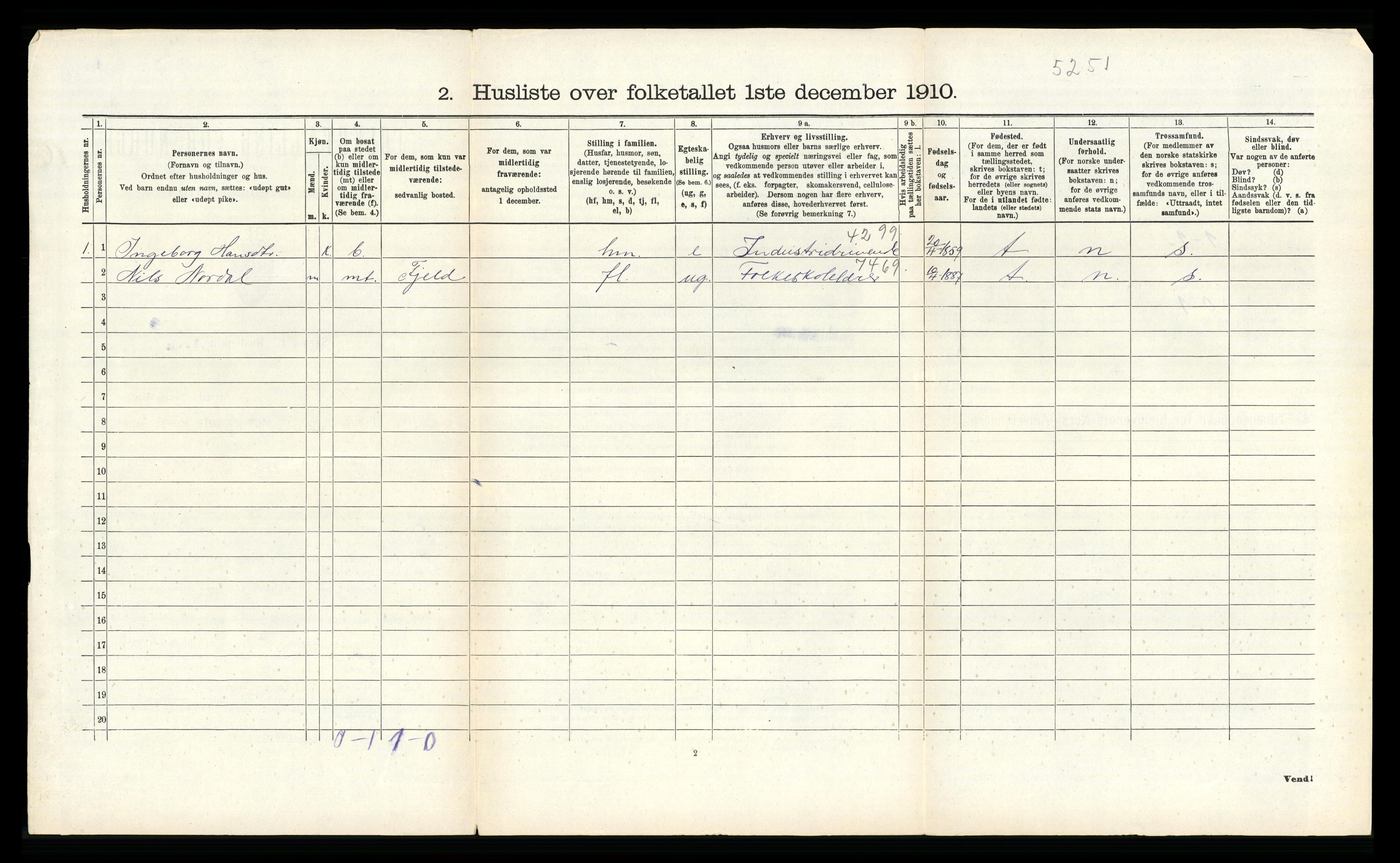 RA, Folketelling 1910 for 1246 Fjell herred, 1910, s. 260