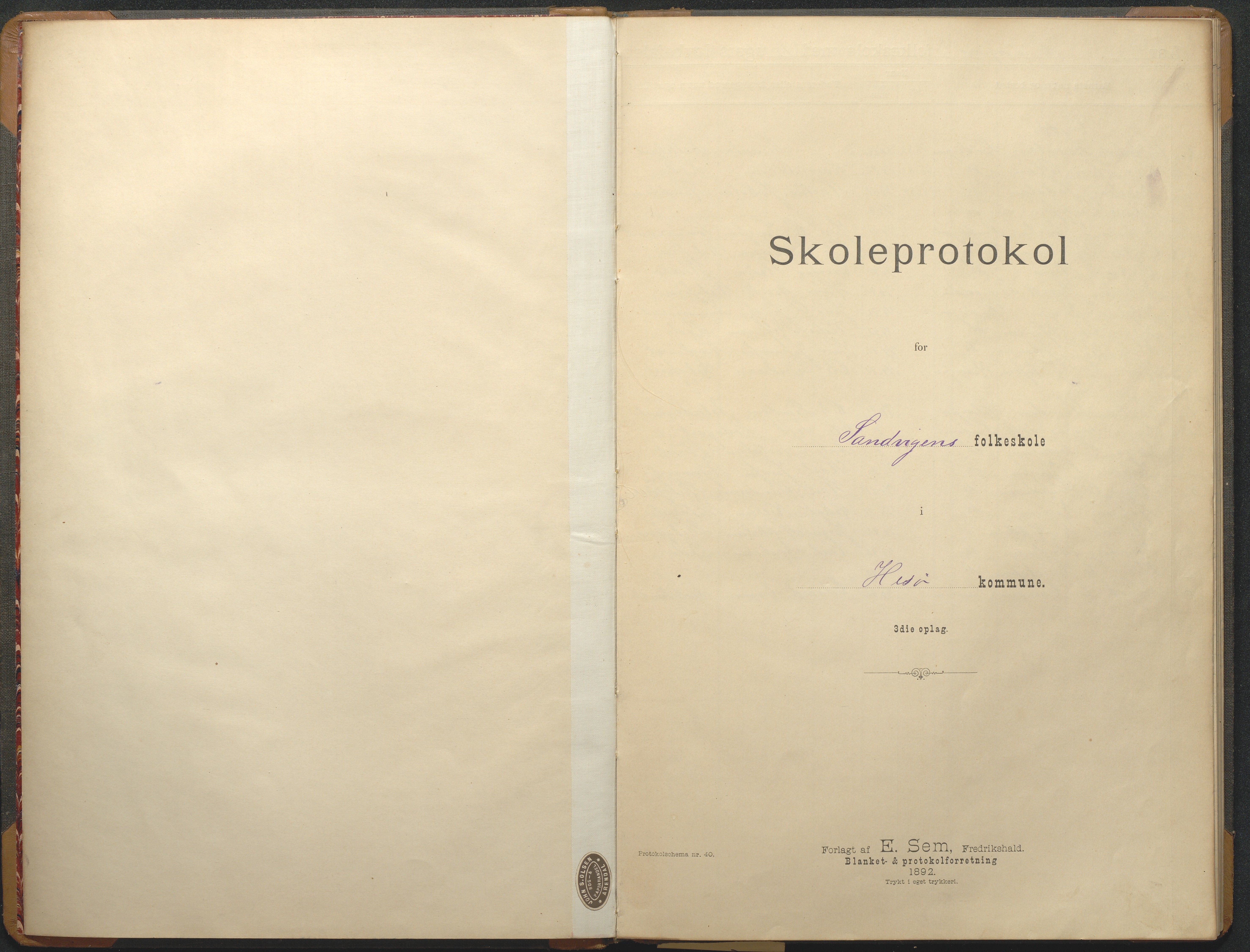 Hisøy kommune frem til 1991, AAKS/KA0922-PK/33/L0007: Skoleprotokoll, 1893-1925