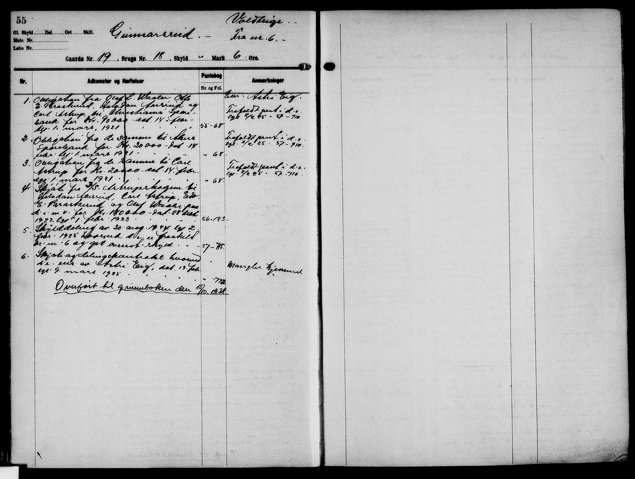 Solør tingrett, AV/SAH-TING-008/H/Ha/Hak/L0002: Panteregister nr. II, 1900-1935, s. 55