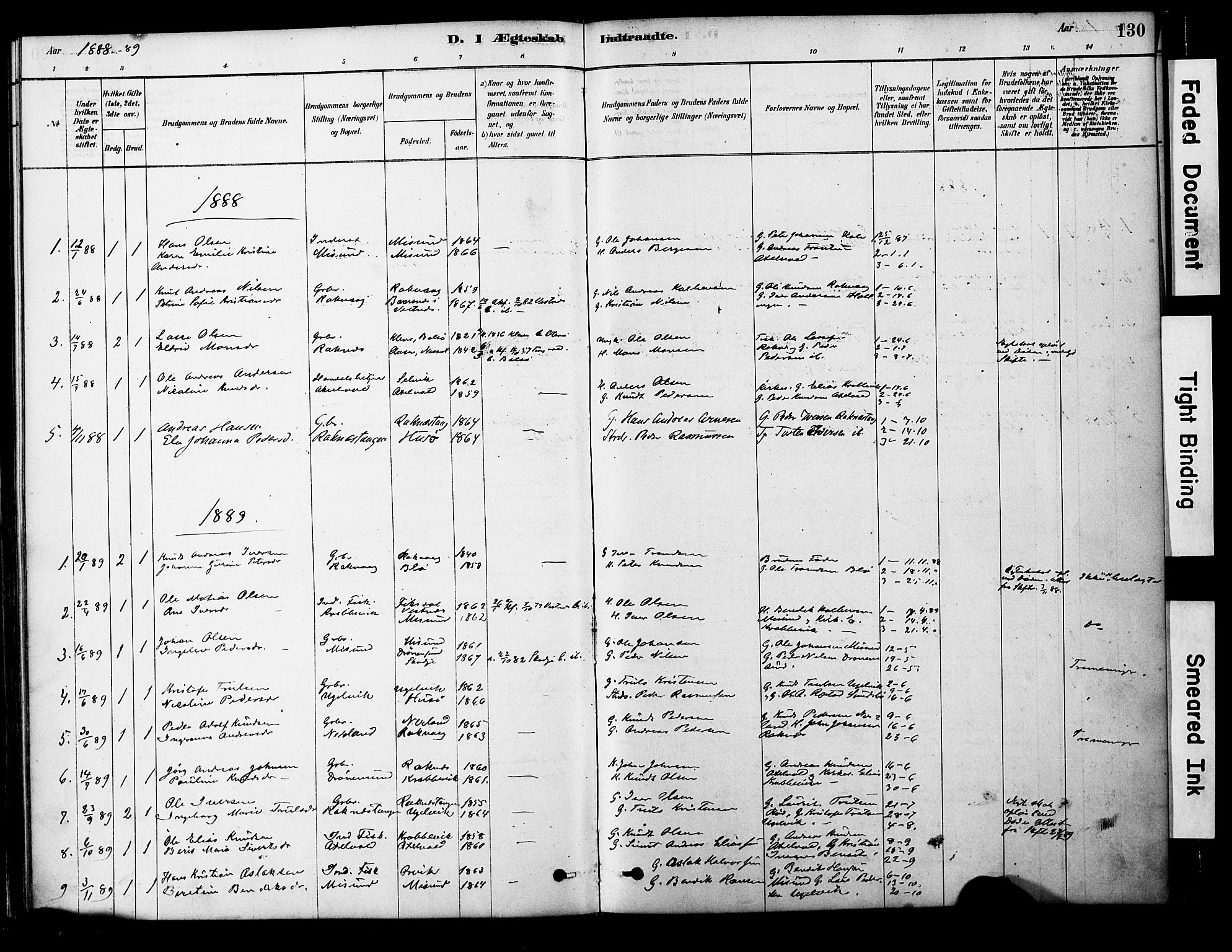 Ministerialprotokoller, klokkerbøker og fødselsregistre - Møre og Romsdal, AV/SAT-A-1454/563/L0736: Ministerialbok nr. 563A01, 1878-1903, s. 130