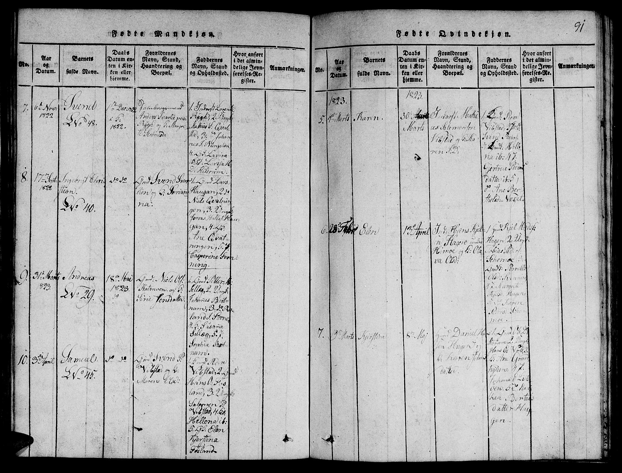 Ministerialprotokoller, klokkerbøker og fødselsregistre - Nord-Trøndelag, AV/SAT-A-1458/764/L0546: Ministerialbok nr. 764A06 /1, 1816-1823, s. 91
