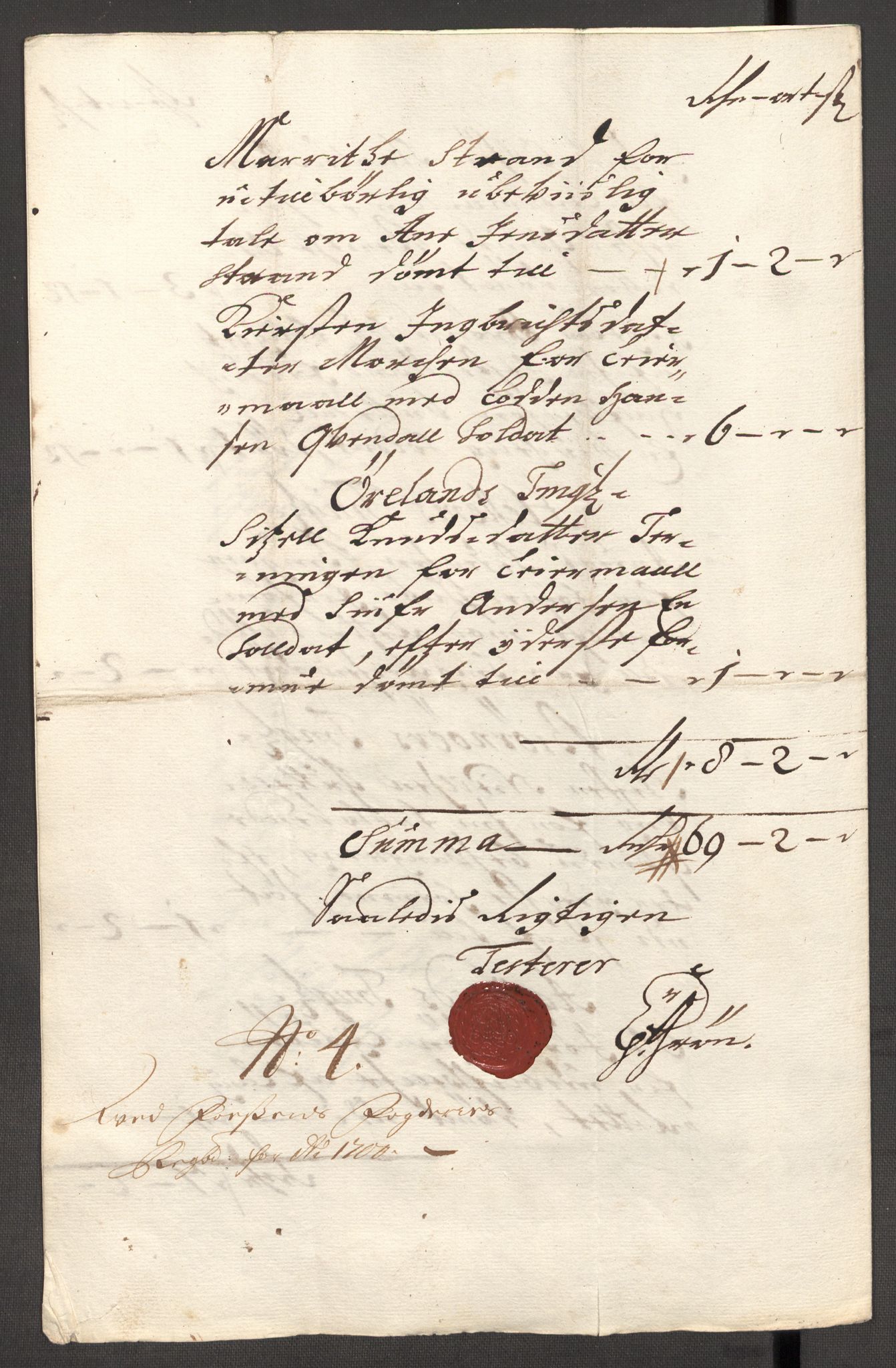 Rentekammeret inntil 1814, Reviderte regnskaper, Fogderegnskap, RA/EA-4092/R57/L3854: Fogderegnskap Fosen, 1700-1701, s. 46