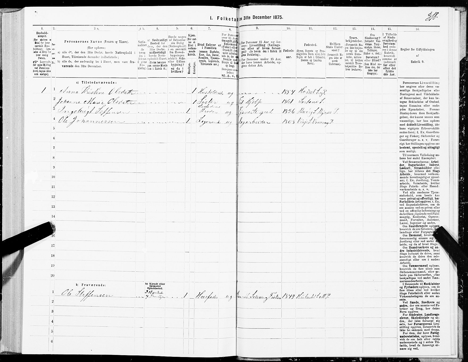 SAT, Folketelling 1875 for 1870P Sortland prestegjeld, 1875, s. 2318