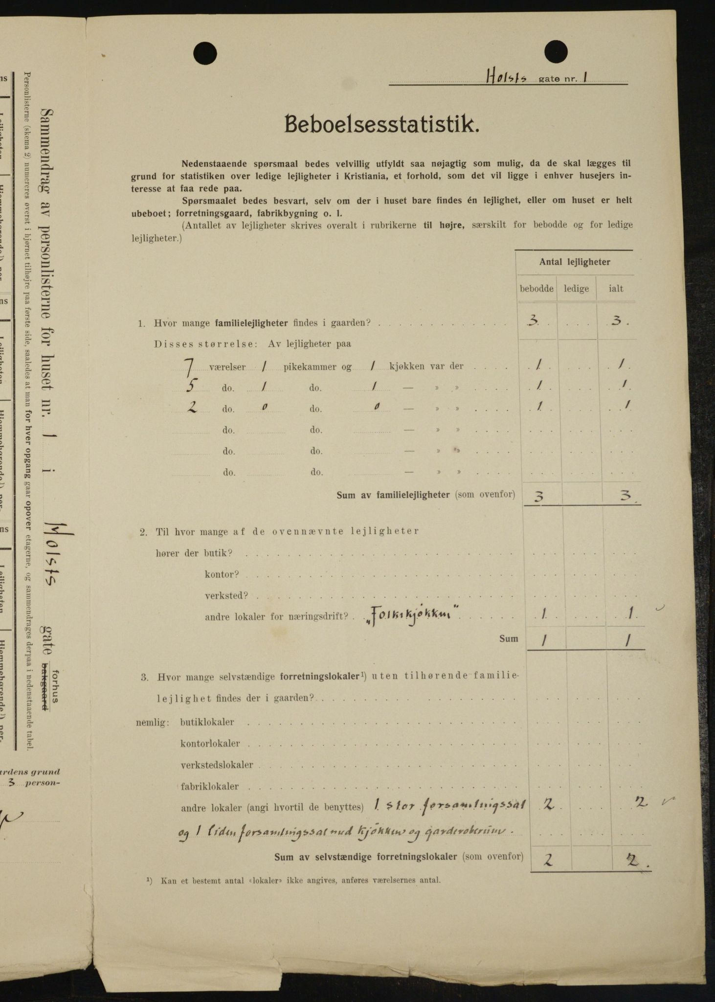 OBA, Kommunal folketelling 1.2.1909 for Kristiania kjøpstad, 1909, s. 37076