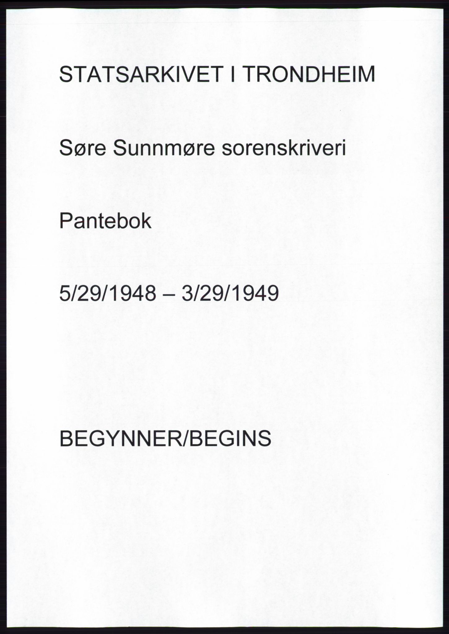 Søre Sunnmøre sorenskriveri, AV/SAT-A-4122/1/2/2C/L0116: Pantebok nr. 4B, 1948-1949