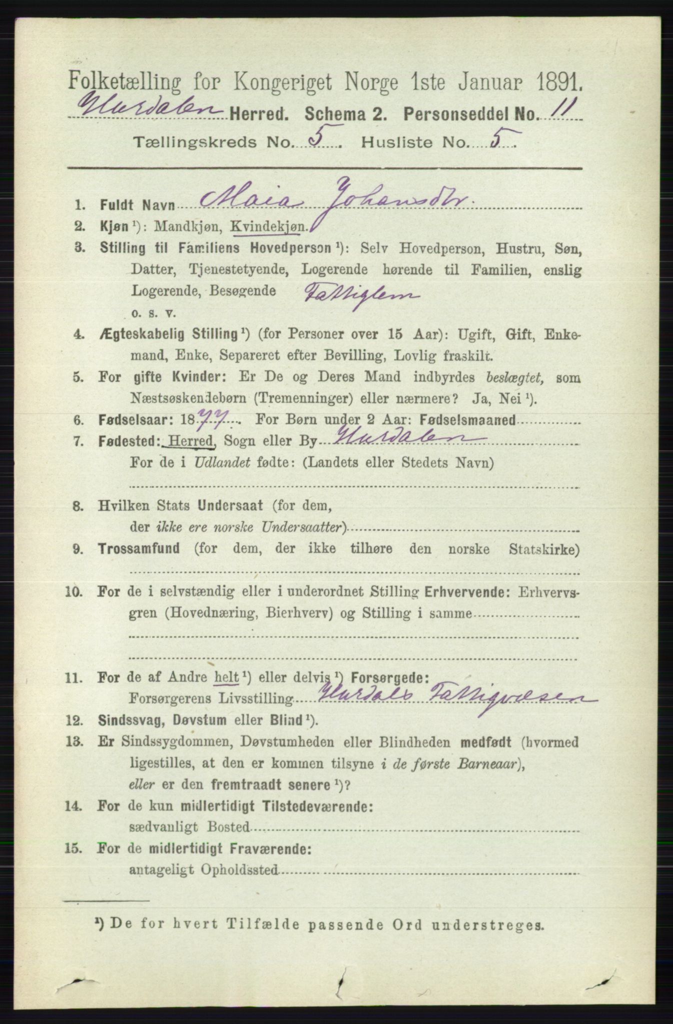 RA, Folketelling 1891 for 0239 Hurdal herred, 1891, s. 2074
