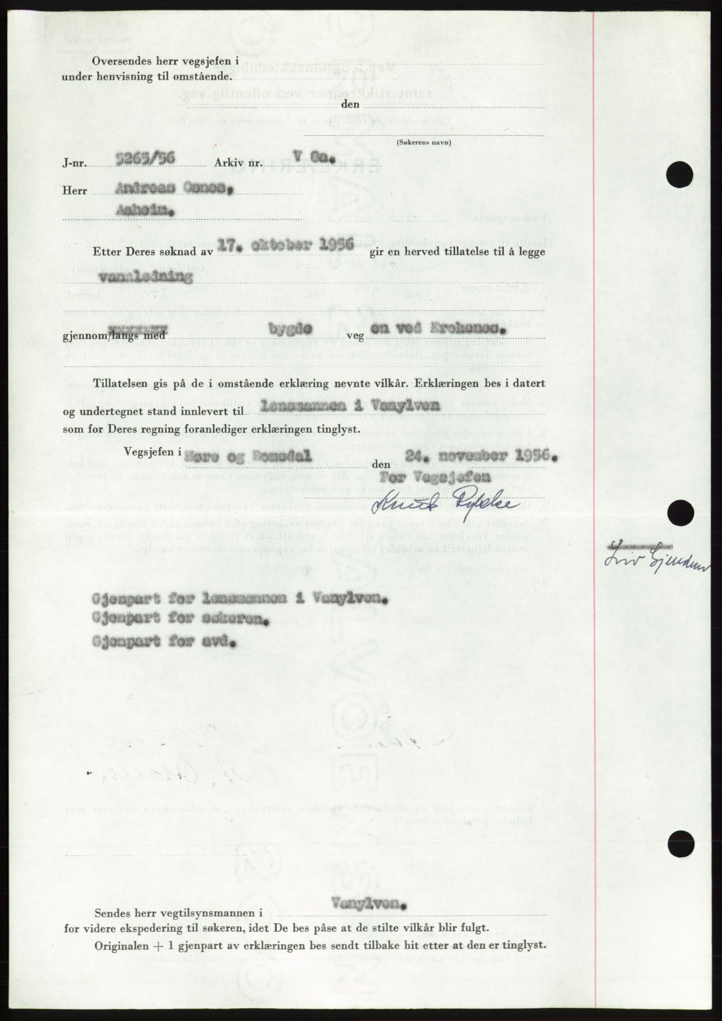 Søre Sunnmøre sorenskriveri, AV/SAT-A-4122/1/2/2C/L0105: Pantebok nr. 31A, 1956-1957, Dagboknr: 72/1957