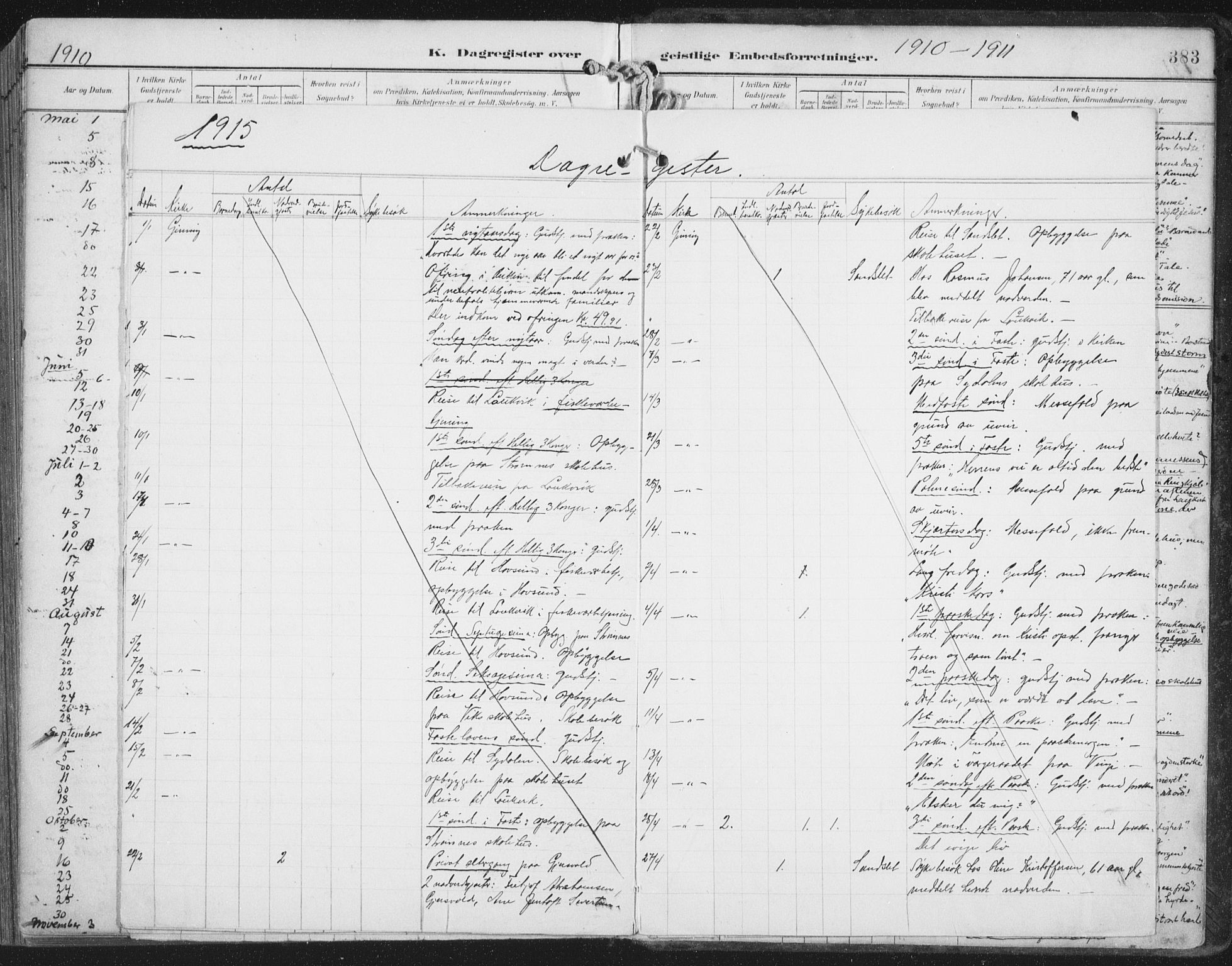 Ministerialprotokoller, klokkerbøker og fødselsregistre - Nordland, AV/SAT-A-1459/876/L1098: Ministerialbok nr. 876A04, 1896-1915, s. 383