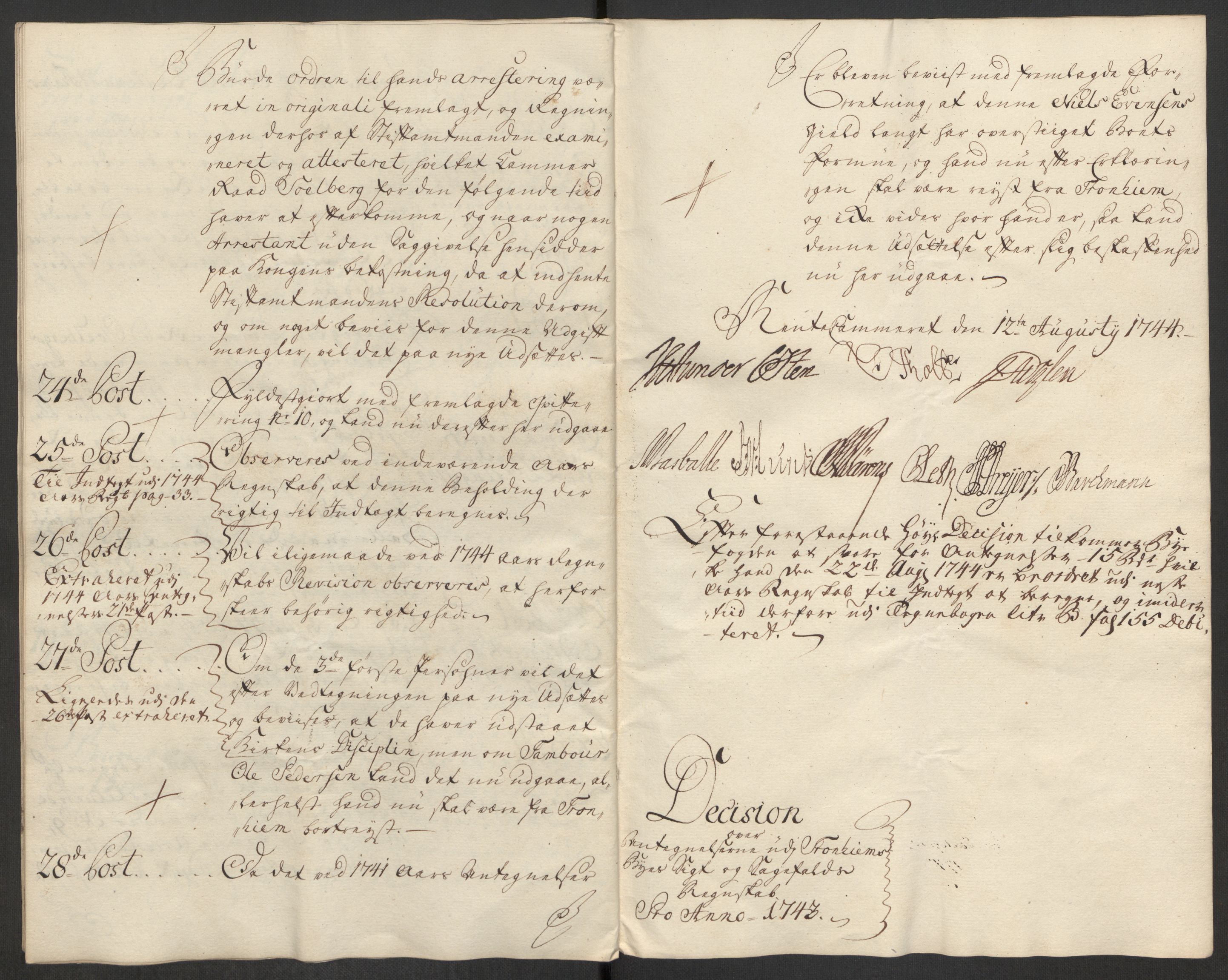 Rentekammeret inntil 1814, Reviderte regnskaper, Byregnskaper, AV/RA-EA-4066/R/Rs/L0541: [S22] Sikt og sakefall, 1743-1746, s. 98