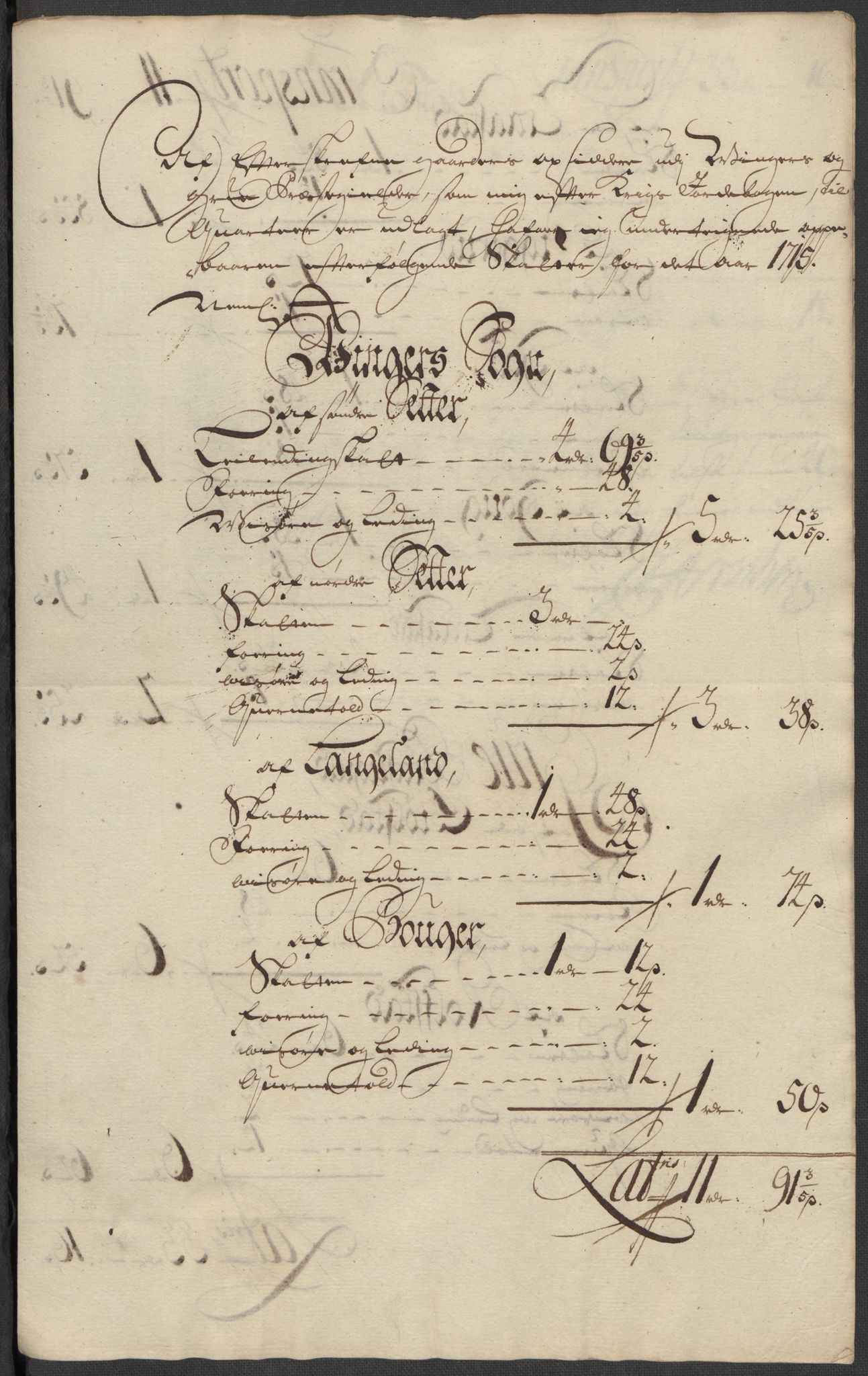 Rentekammeret inntil 1814, Reviderte regnskaper, Fogderegnskap, AV/RA-EA-4092/R13/L0853: Fogderegnskap Solør, Odal og Østerdal, 1715, s. 322