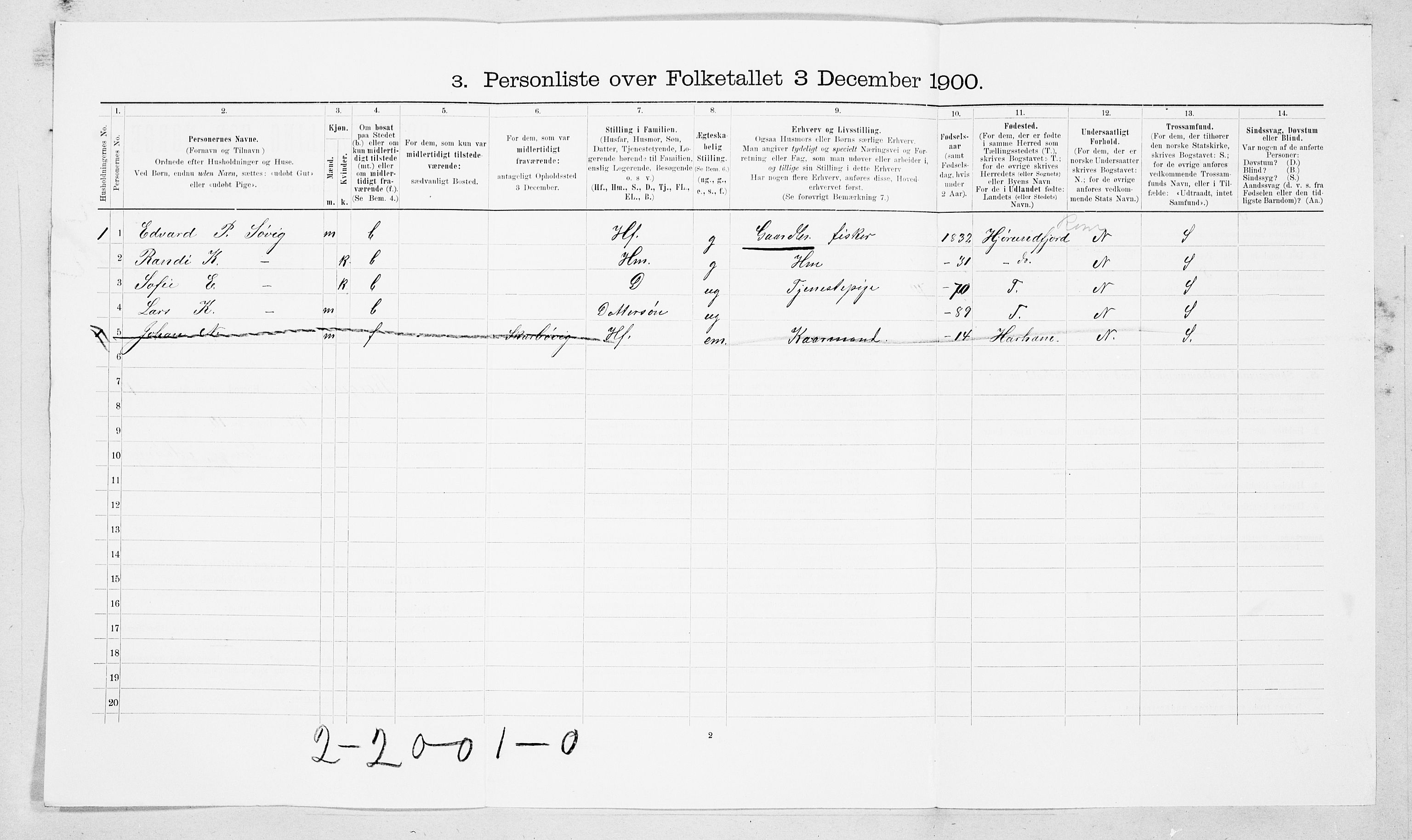 SAT, Folketelling 1900 for 1531 Borgund herred, 1900, s. 1916