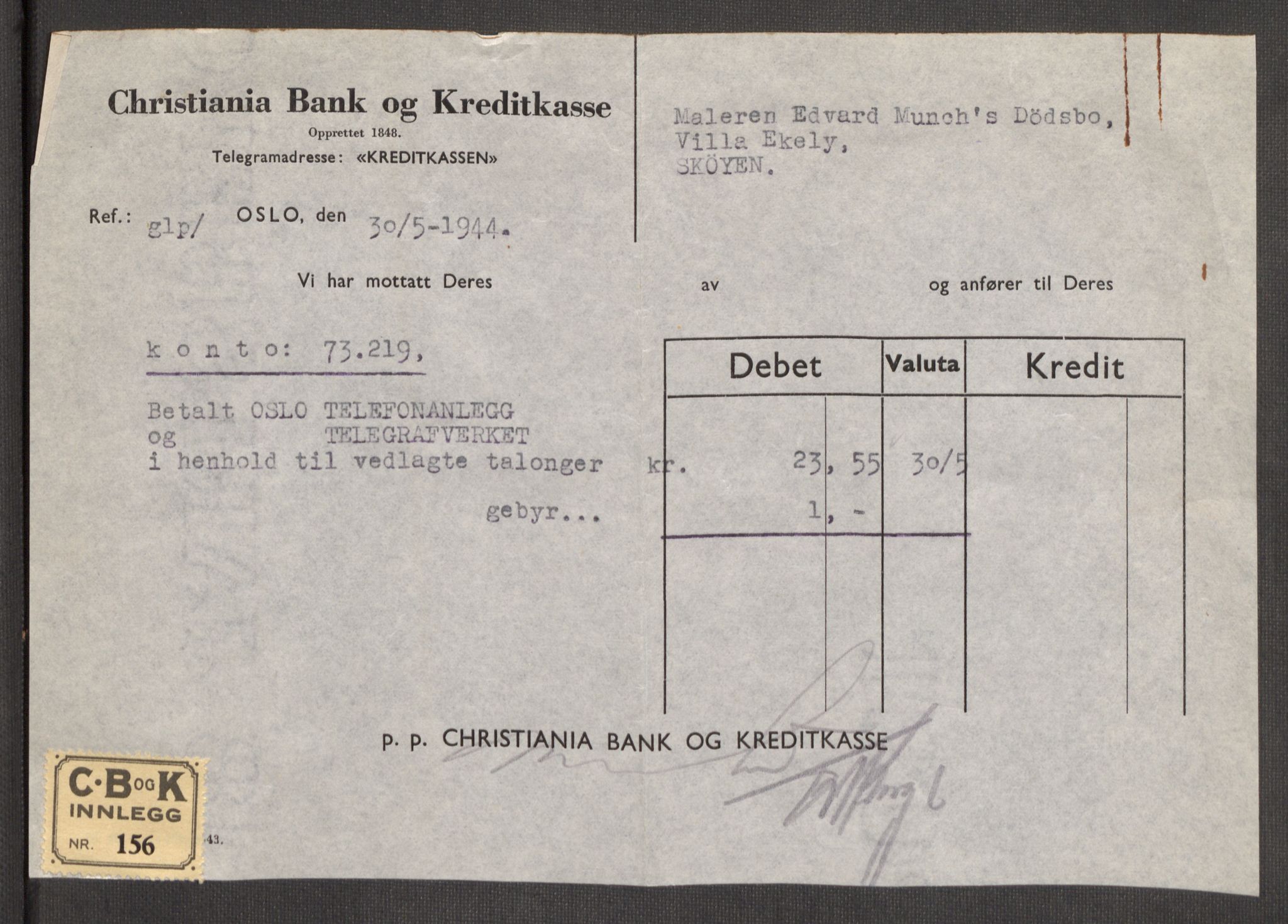 Oslo skifterett, AV/SAO-A-10383/I/Id/L0004: Bomapper (sluttede bo), 1948, s. 162