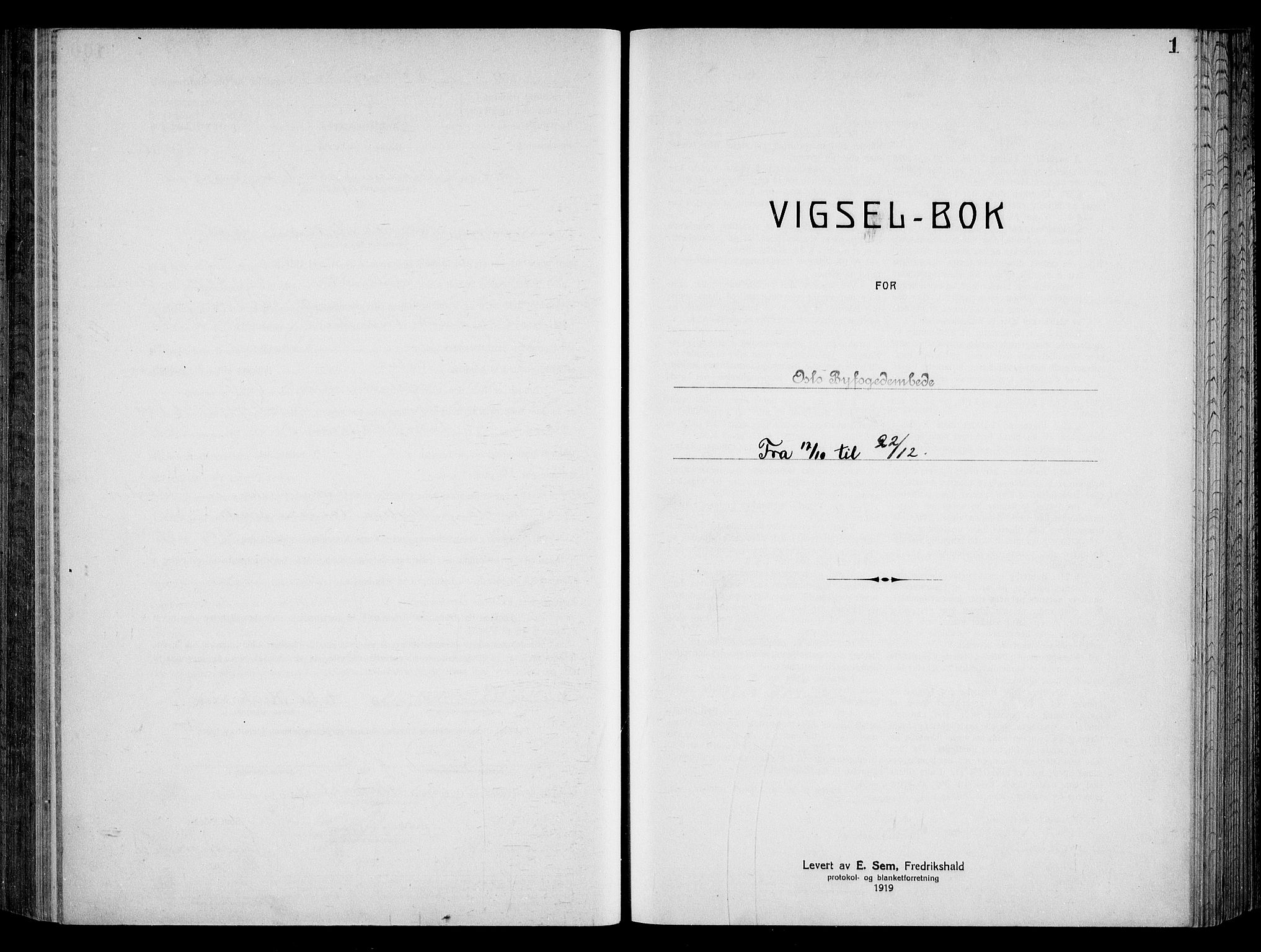 Oslo byfogd avd. I, AV/SAO-A-10220/L/Lb/Lbb/L0024: Notarialprotokoll, rekke II: Vigsler, 1934-1935, s. 1a