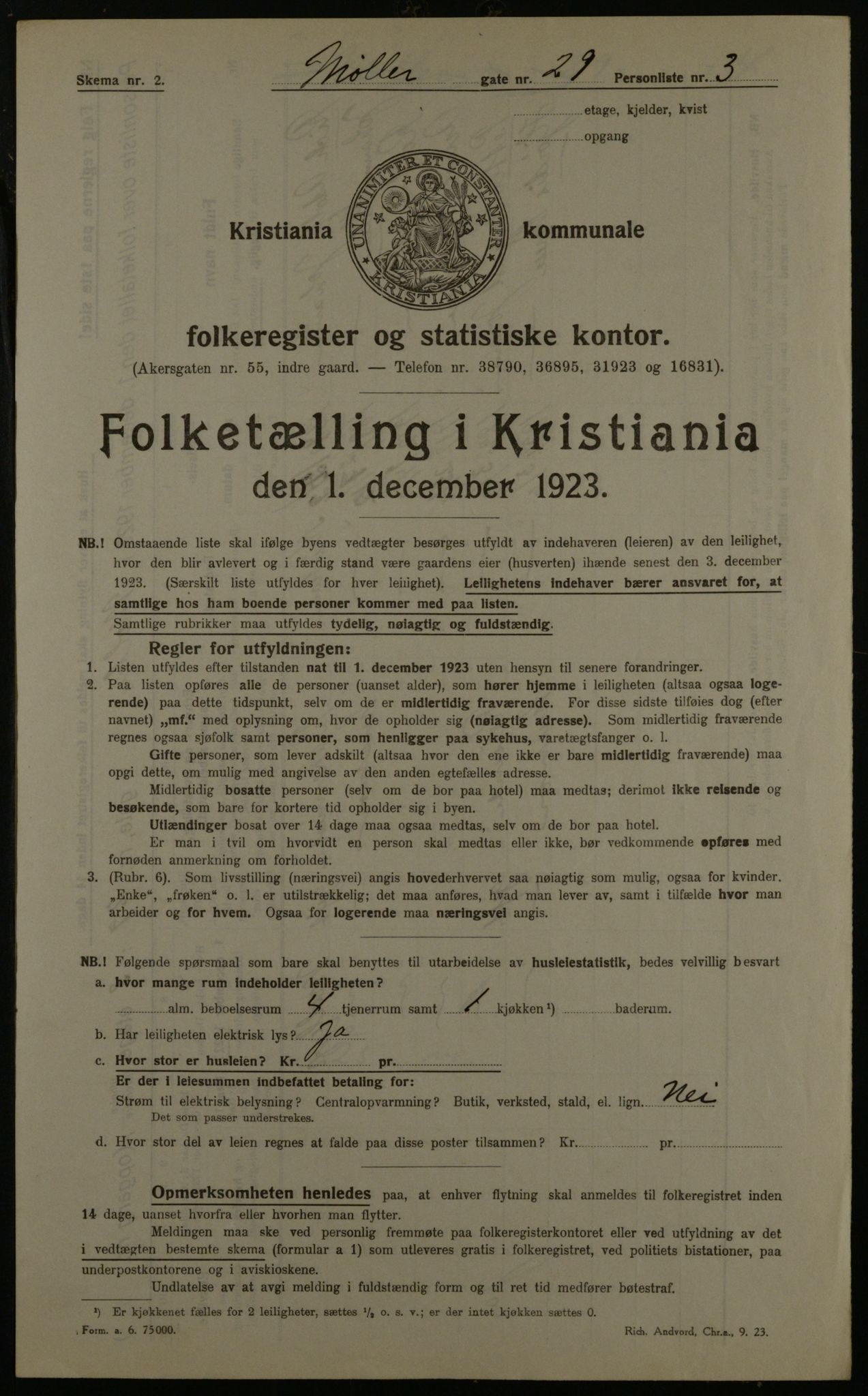 OBA, Kommunal folketelling 1.12.1923 for Kristiania, 1923, s. 75660