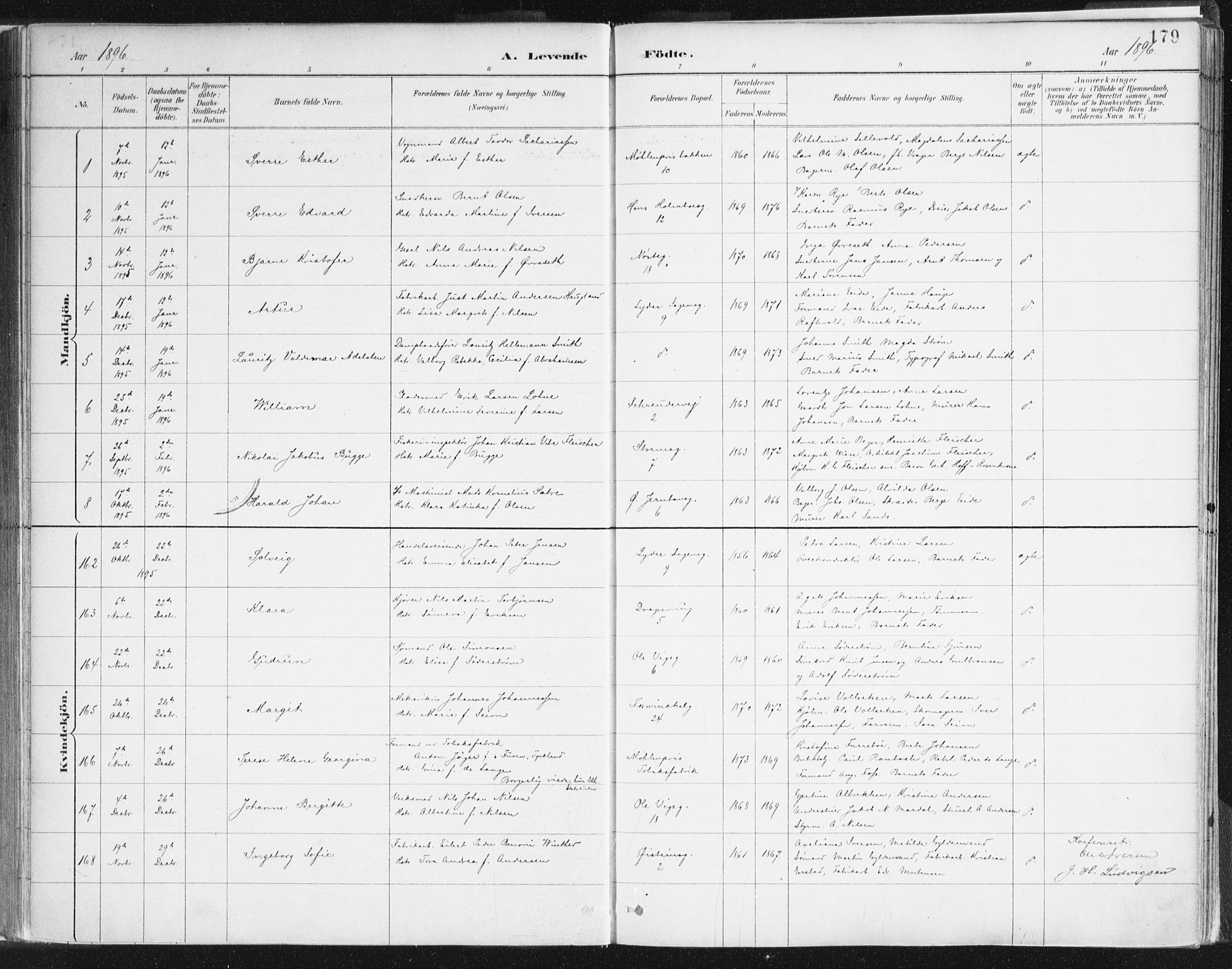 Johanneskirken sokneprestembete, SAB/A-76001/H/Haa/L0001: Ministerialbok nr. A 1, 1885-1900, s. 179