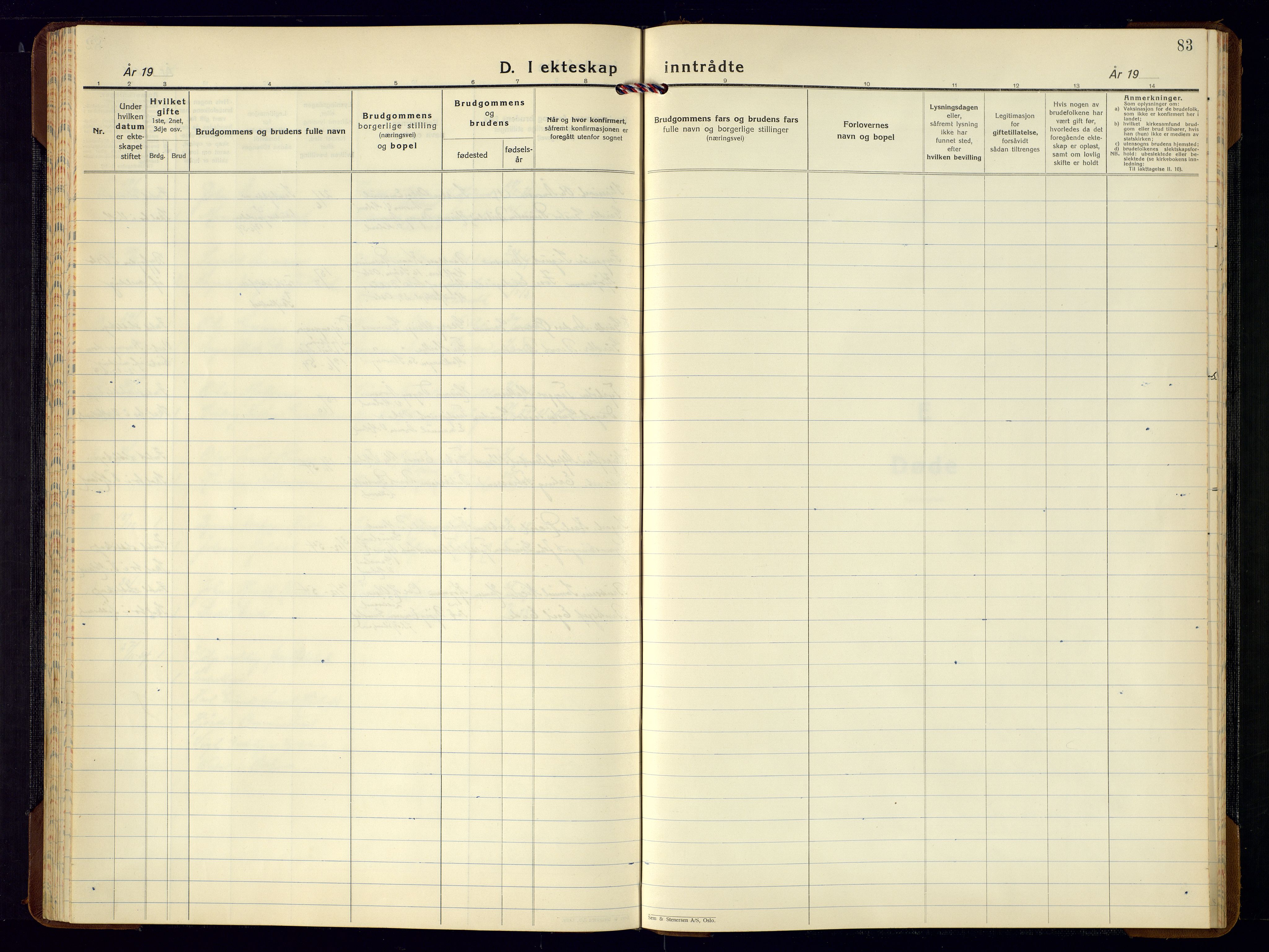 Vestre Moland sokneprestkontor, AV/SAK-1111-0046/F/Fb/Fba/L0003: Klokkerbok nr. B-3, 1935-1962, s. 83