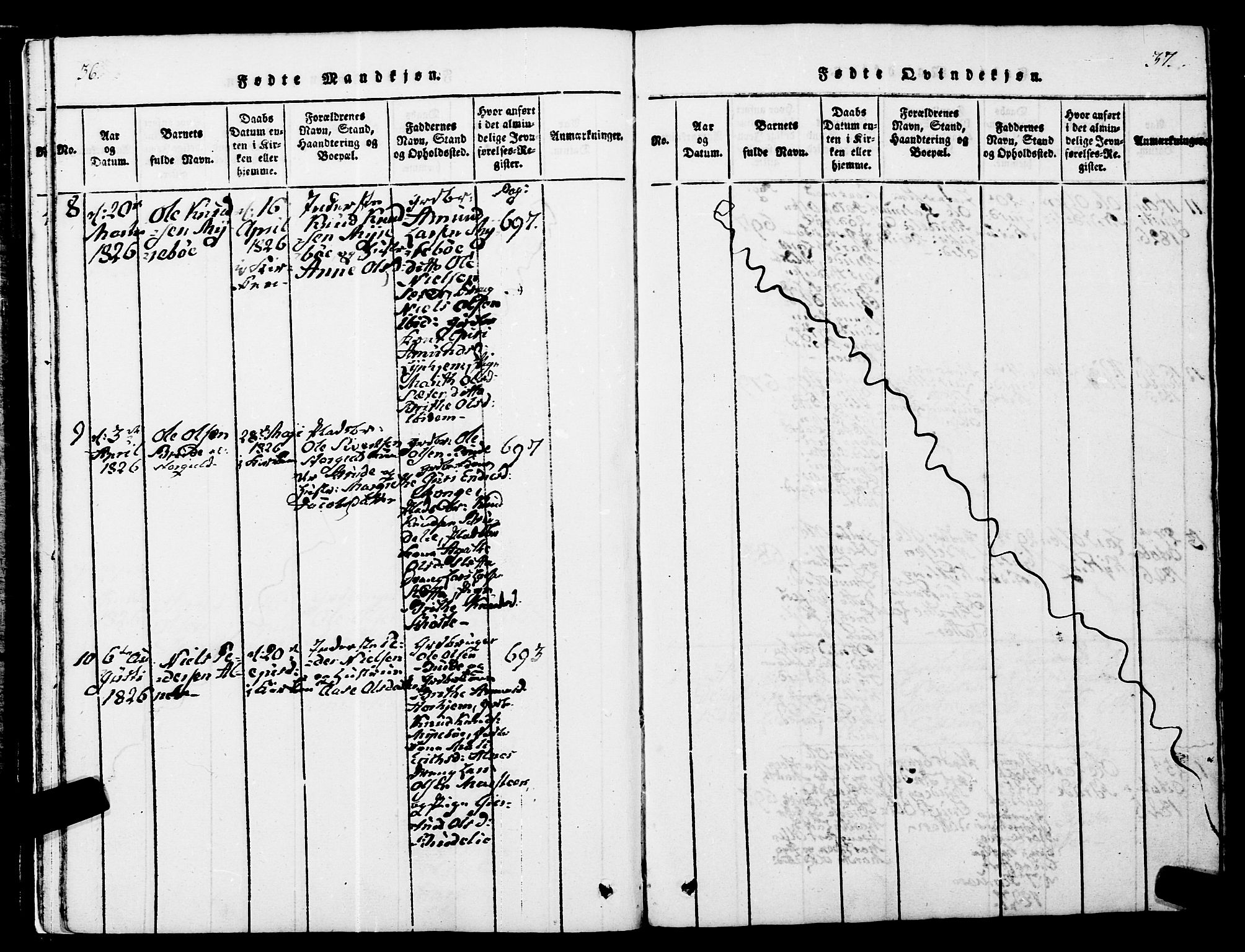 Ministerialprotokoller, klokkerbøker og fødselsregistre - Møre og Romsdal, AV/SAT-A-1454/546/L0593: Ministerialbok nr. 546A01, 1818-1853, s. 36-37