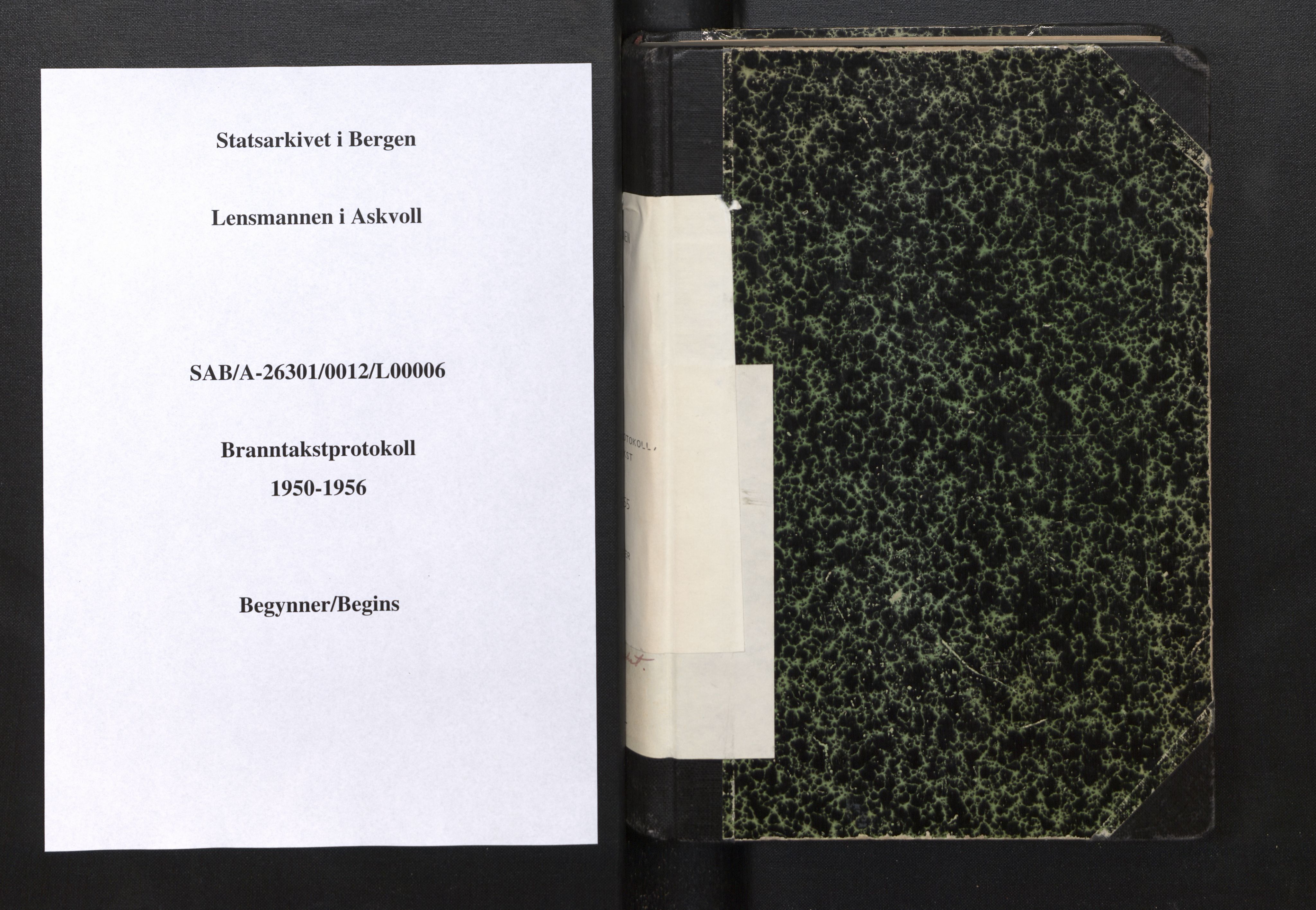 Lensmannen i Askvoll, SAB/A-26301/0012/L0006: Branntakstprotokoll, skjematakst, 1950-1955