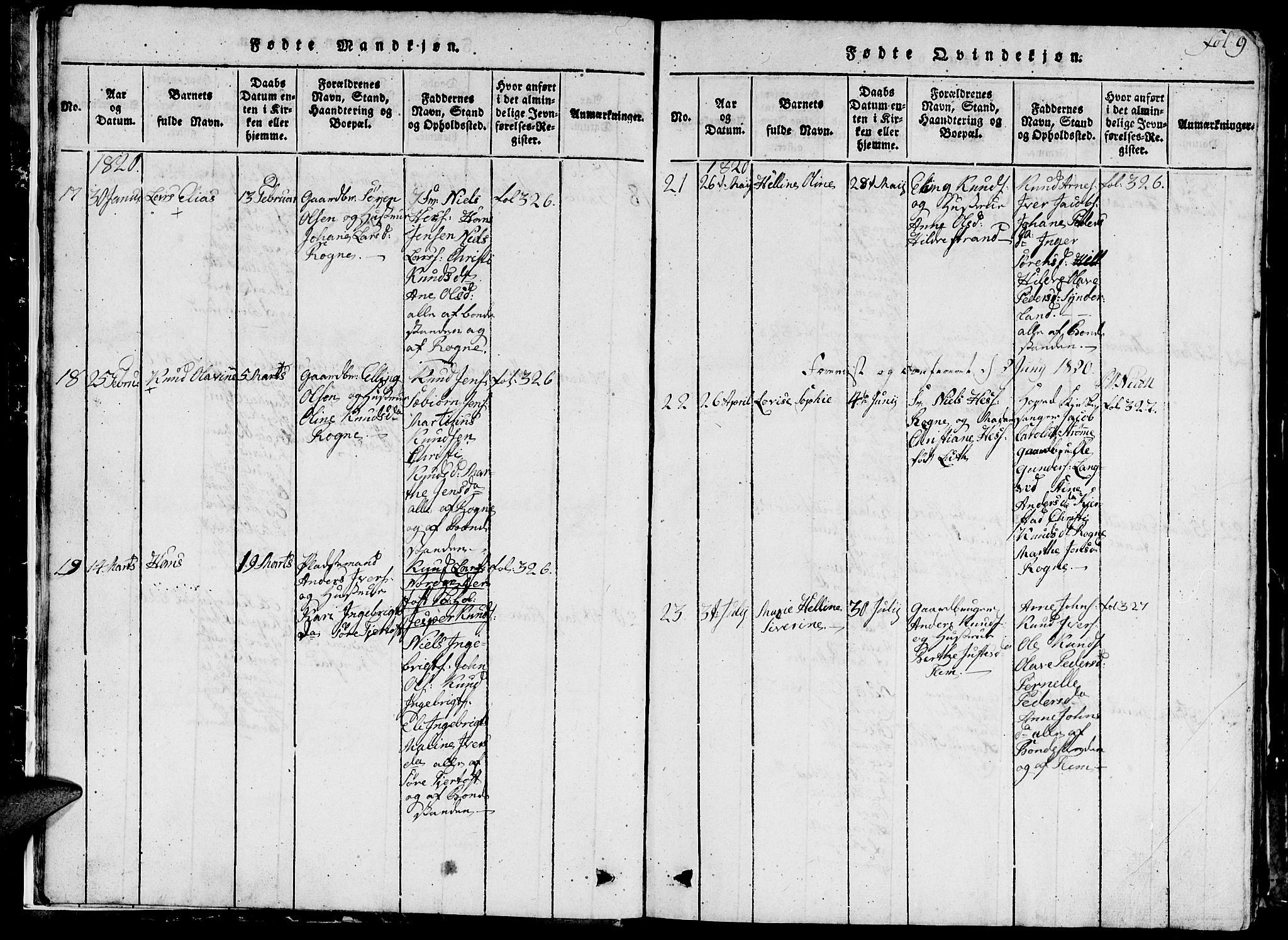 Ministerialprotokoller, klokkerbøker og fødselsregistre - Møre og Romsdal, SAT/A-1454/536/L0506: Klokkerbok nr. 536C01, 1818-1859, s. 9