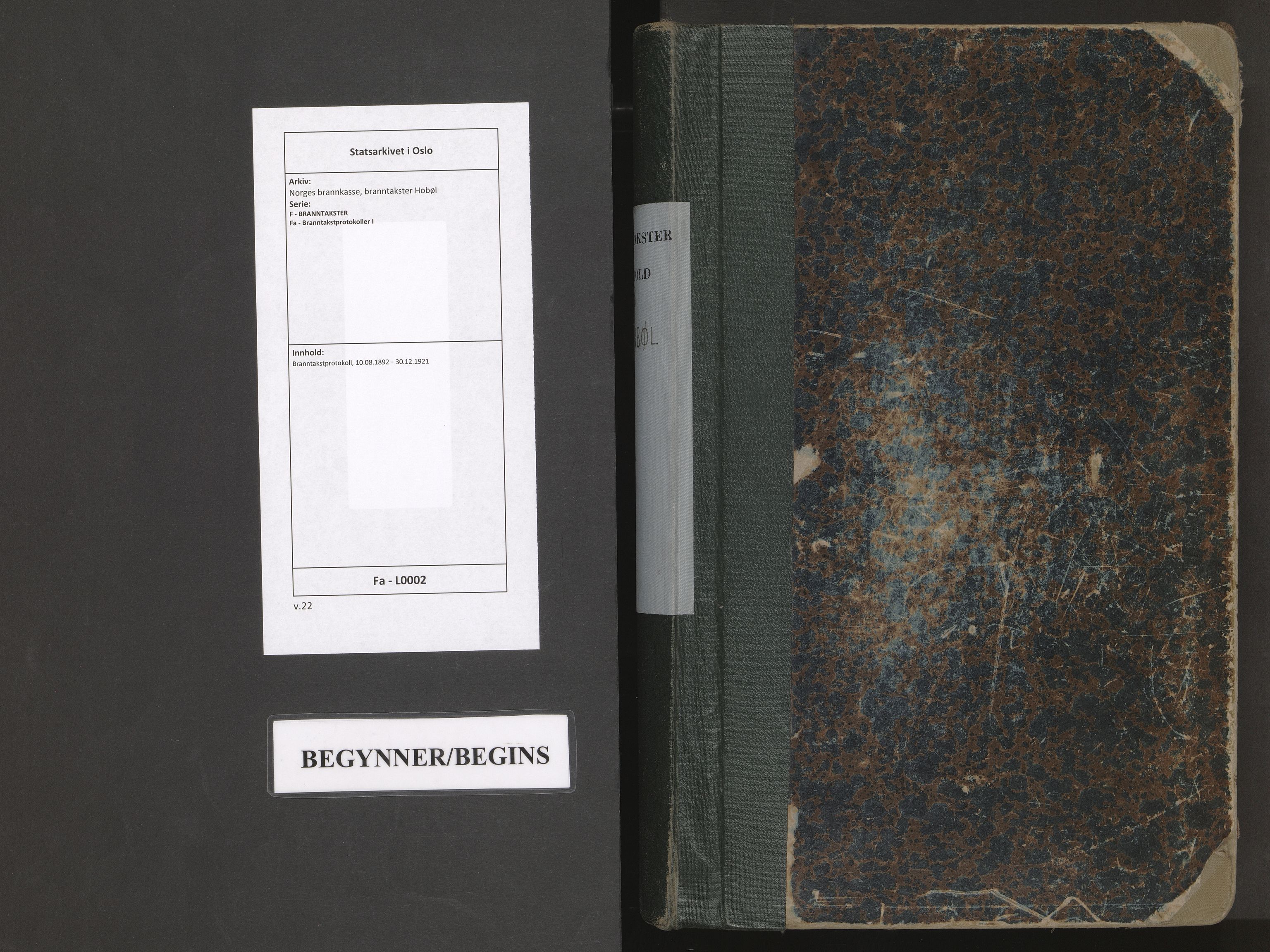 Norges brannkasse, branntakster Hobøl, AV/SAO-A-11363/F/Fa/L0002: Branntakstprotokoll, 1892-1921