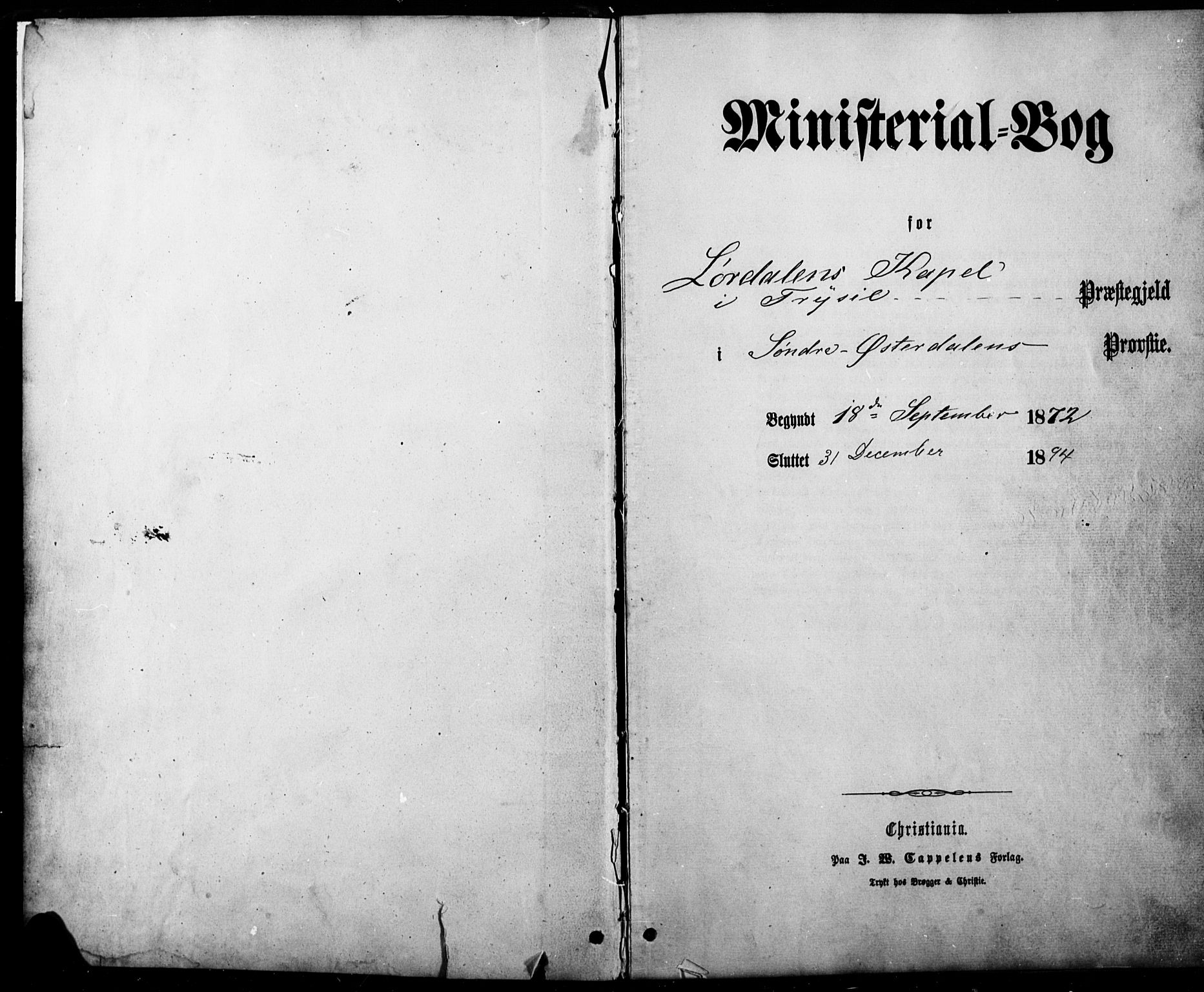 Trysil prestekontor, SAH/PREST-046/H/Ha/Haa/L0010: Ministerialbok nr. 10, 1872-1895