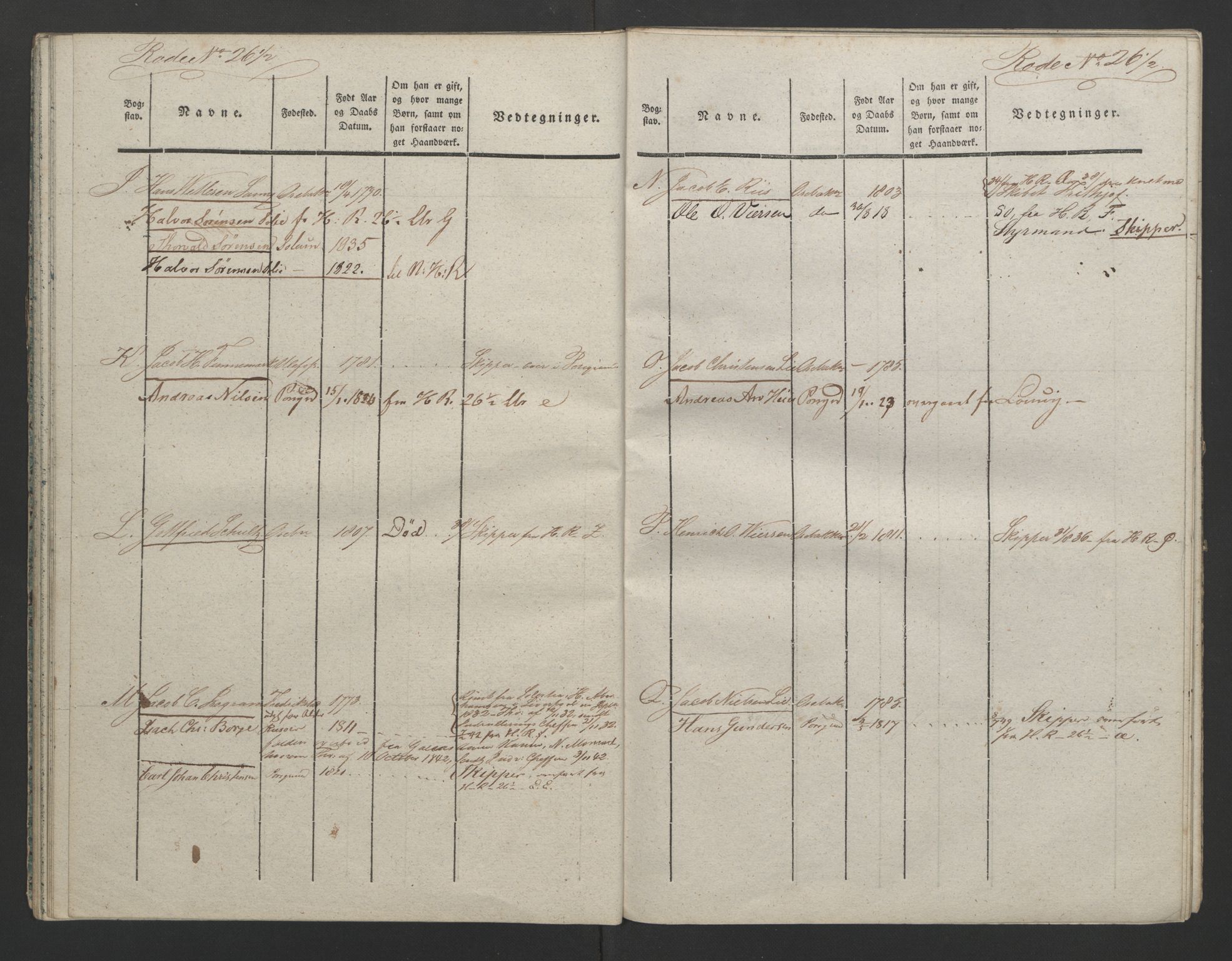 Porsgrunn innrulleringskontor, AV/SAKO-A-829/F/Fa/L0003: Ekstrarulle, 1830, s. 23