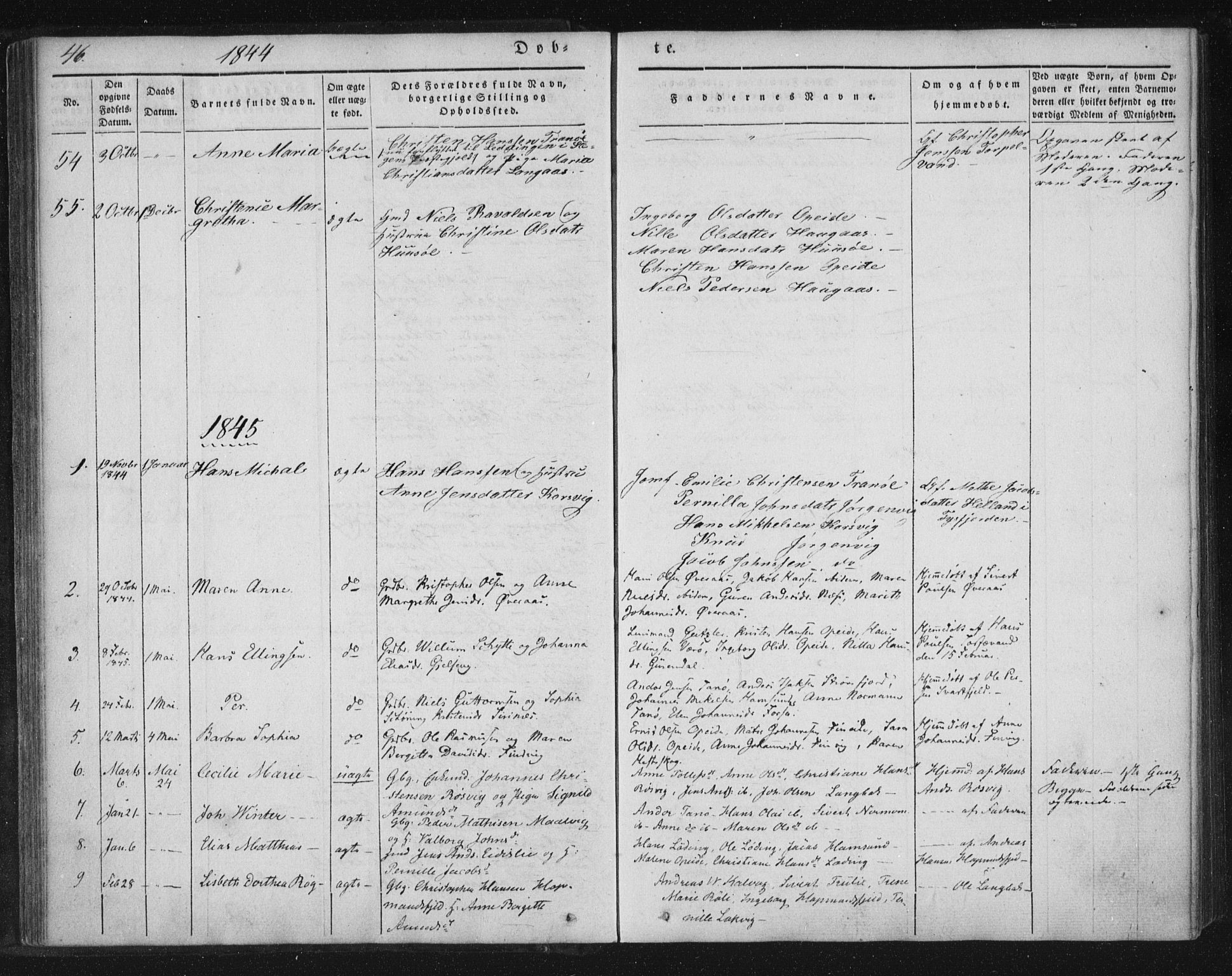 Ministerialprotokoller, klokkerbøker og fødselsregistre - Nordland, SAT/A-1459/859/L0843: Ministerialbok nr. 859A03, 1840-1848, s. 46